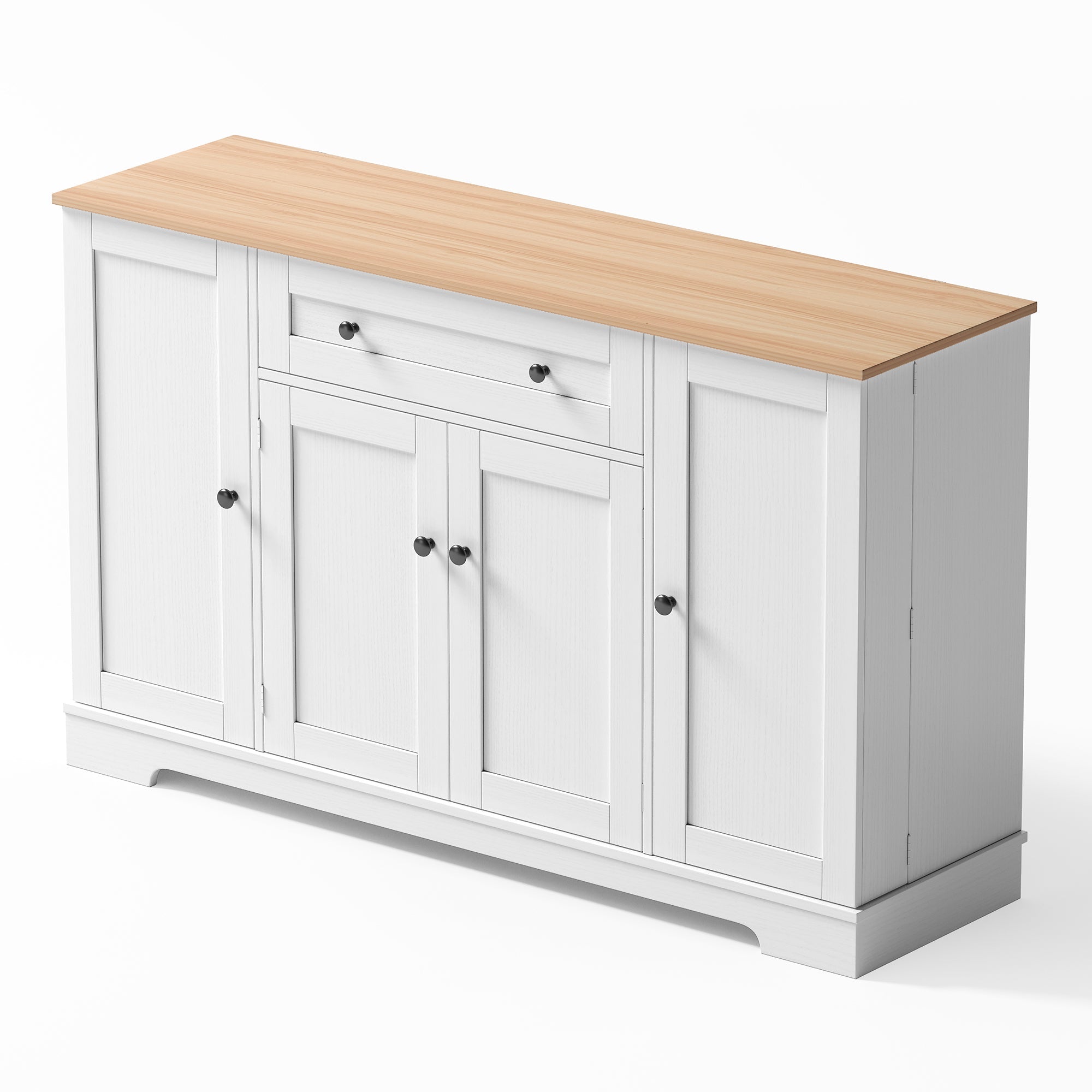 Logidon keukenbuffet 138 cm witte multifunctionele ladedeuren
