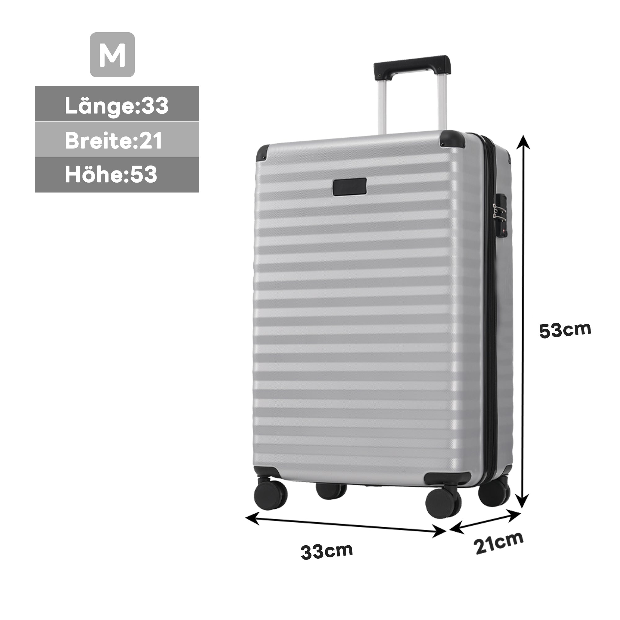 Logidon kofferset van 3 M L XL uitbreidbaar harde schaal champagnegrijs
