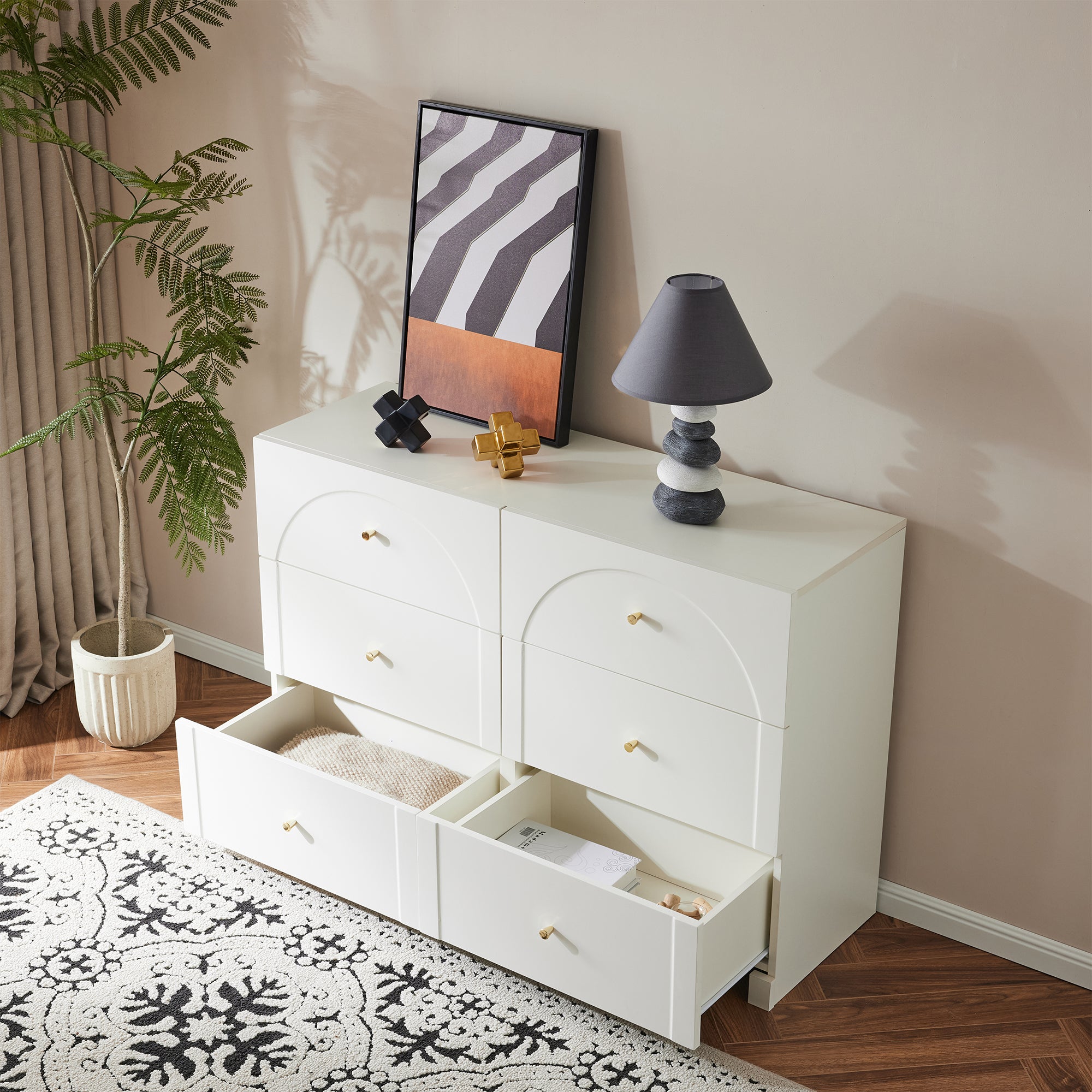 Logidon chest of drawers with 6 drawers white H82 W120 D40 cm