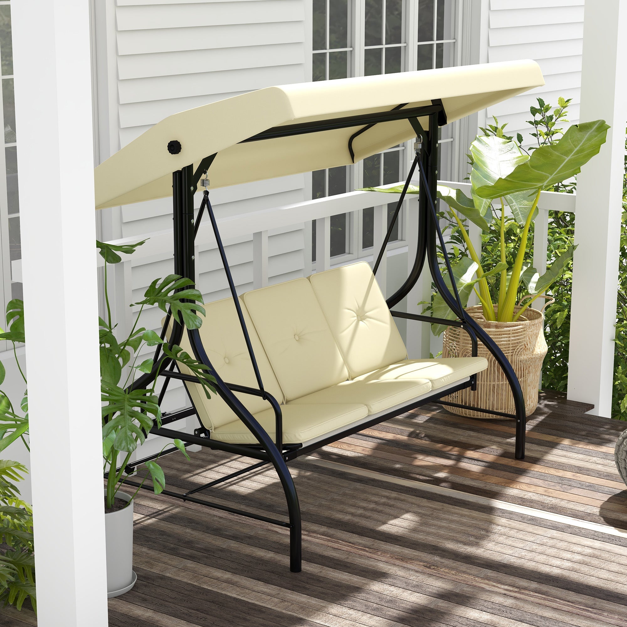Logidon 2 in 1 Hollywood schommel ligfunctie 3 zits beige