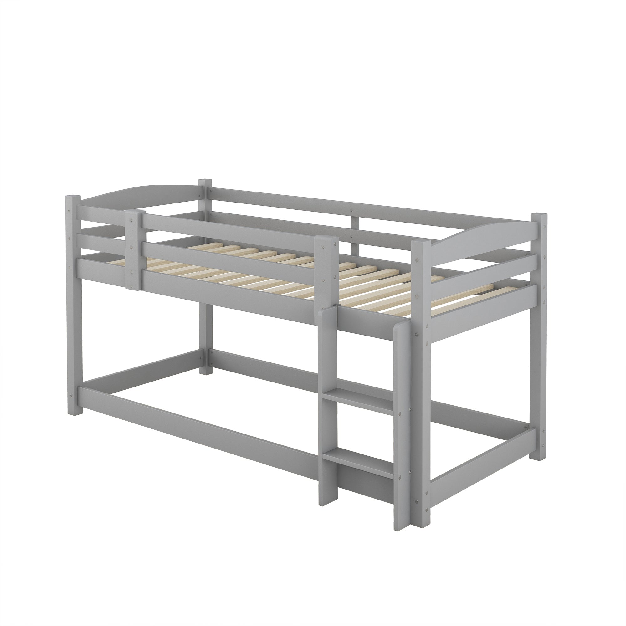 Logidon stapelbed 90x200 grijs hout driepersoonsbed kinderen