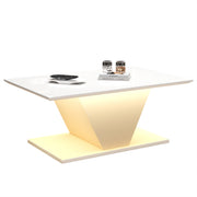 Logidon V-vorm salontafel wit hoogglans LED verlichting 100x50x46 cm