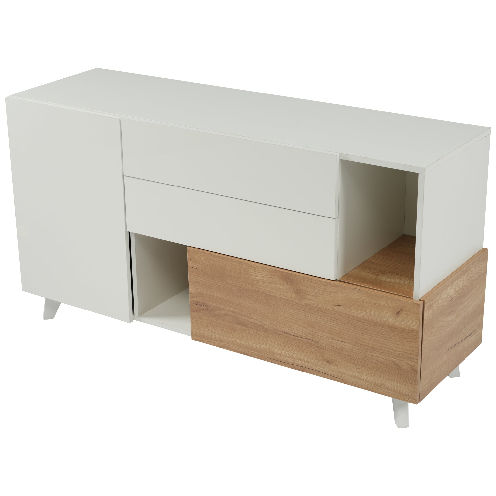 Logidon dressoir hoogglans wit 130x40x70 cm met opbergruimte