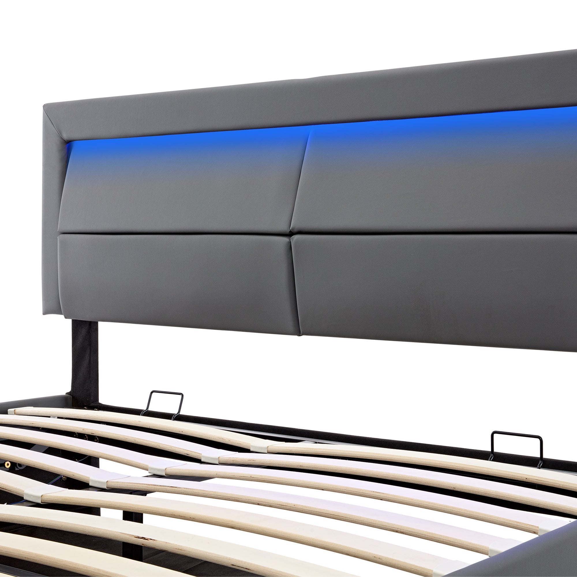 Logidon gestoffeerd bed 160x200 cm grijs met USB oplaadpunten LED verlichting