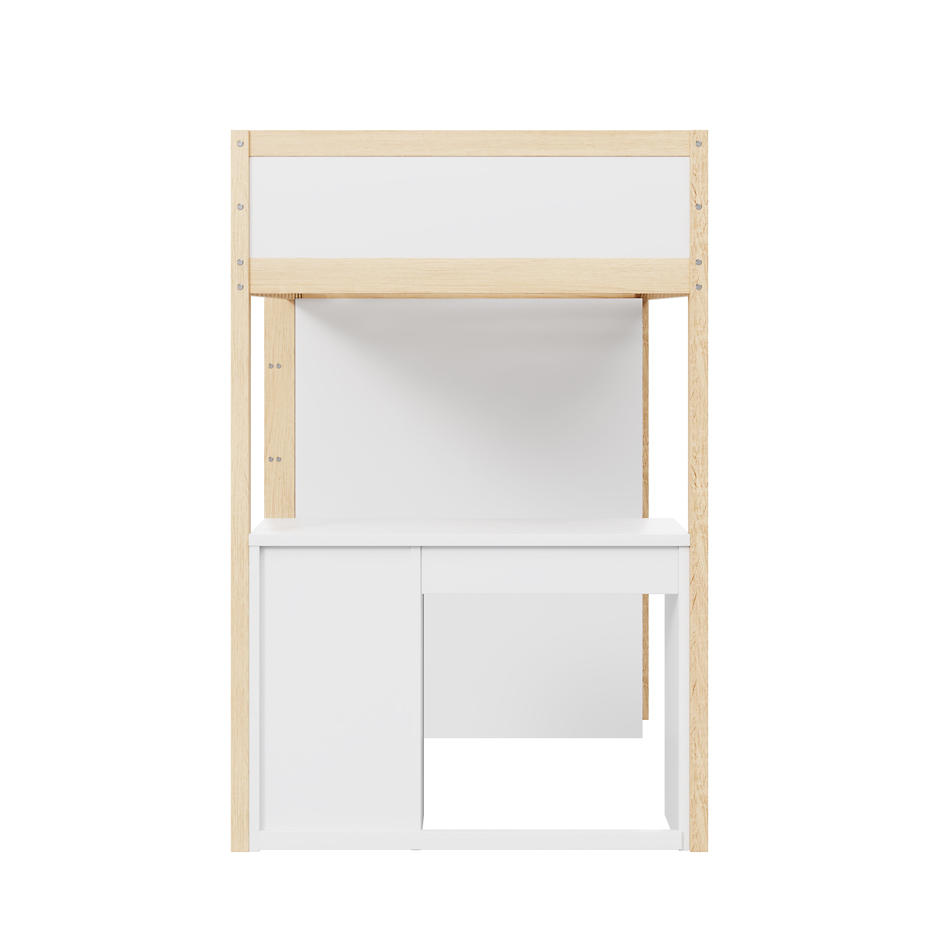 Logidon hoogslaper 90x200 cm met opbergruimte en computertafel wit
