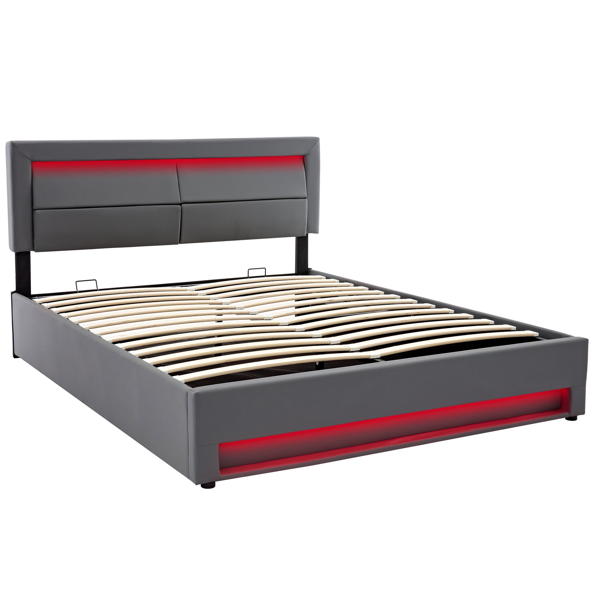 Logidon gestoffeerd bed 160x200 cm grijs met USB oplaadpunten LED verlichting