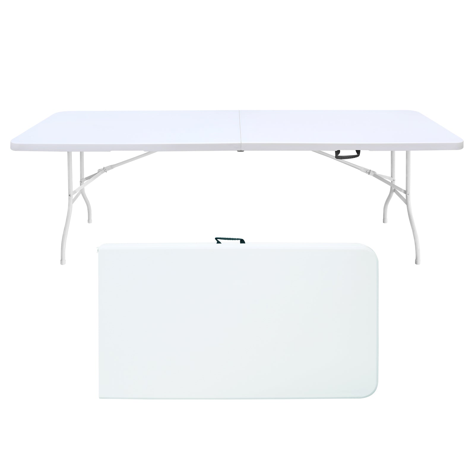 Logidon 244 cm klaptafel met draaggreep, heavy-duty wit