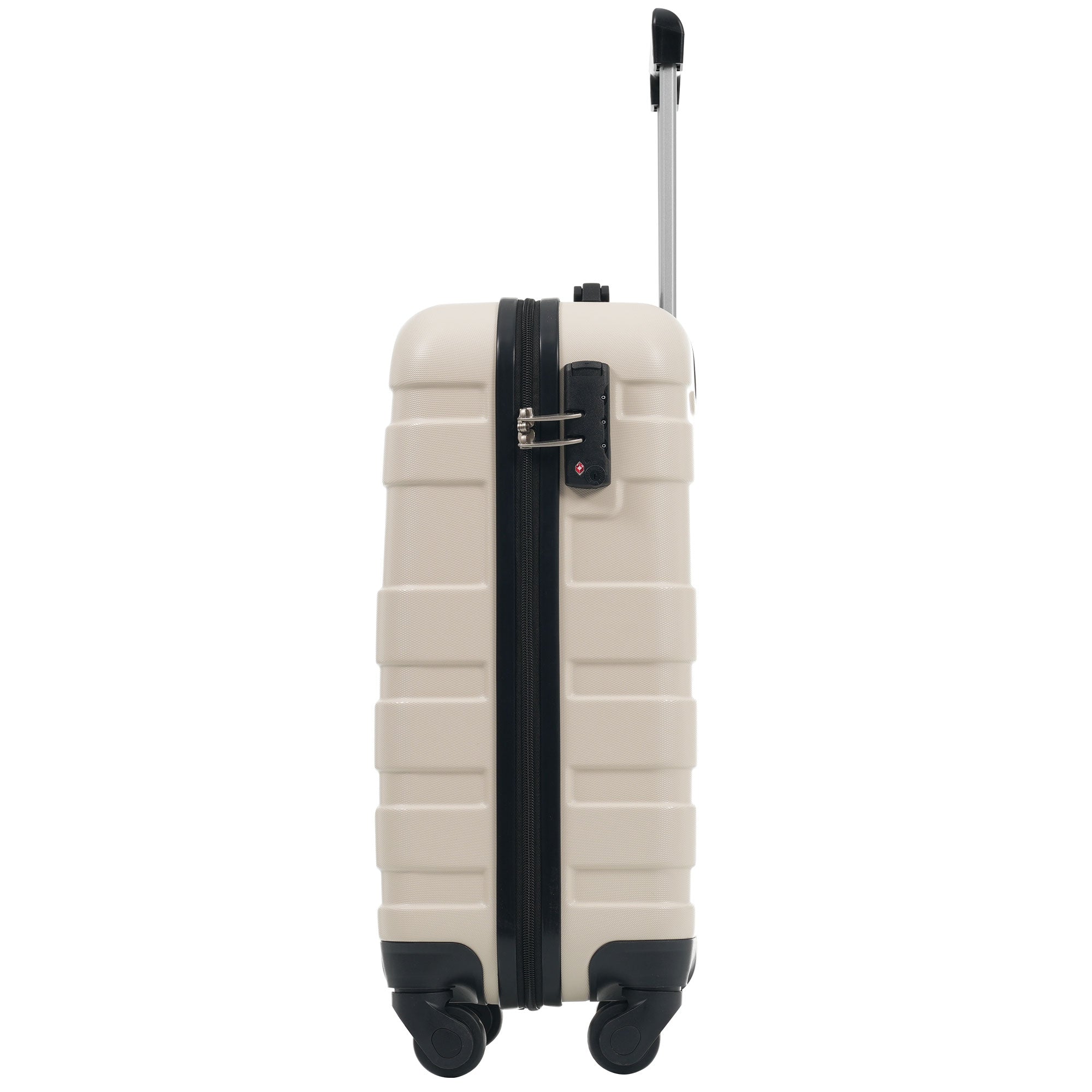 Logidon koffer met harde schaal beige vierwielige handbagage met TSA-slot