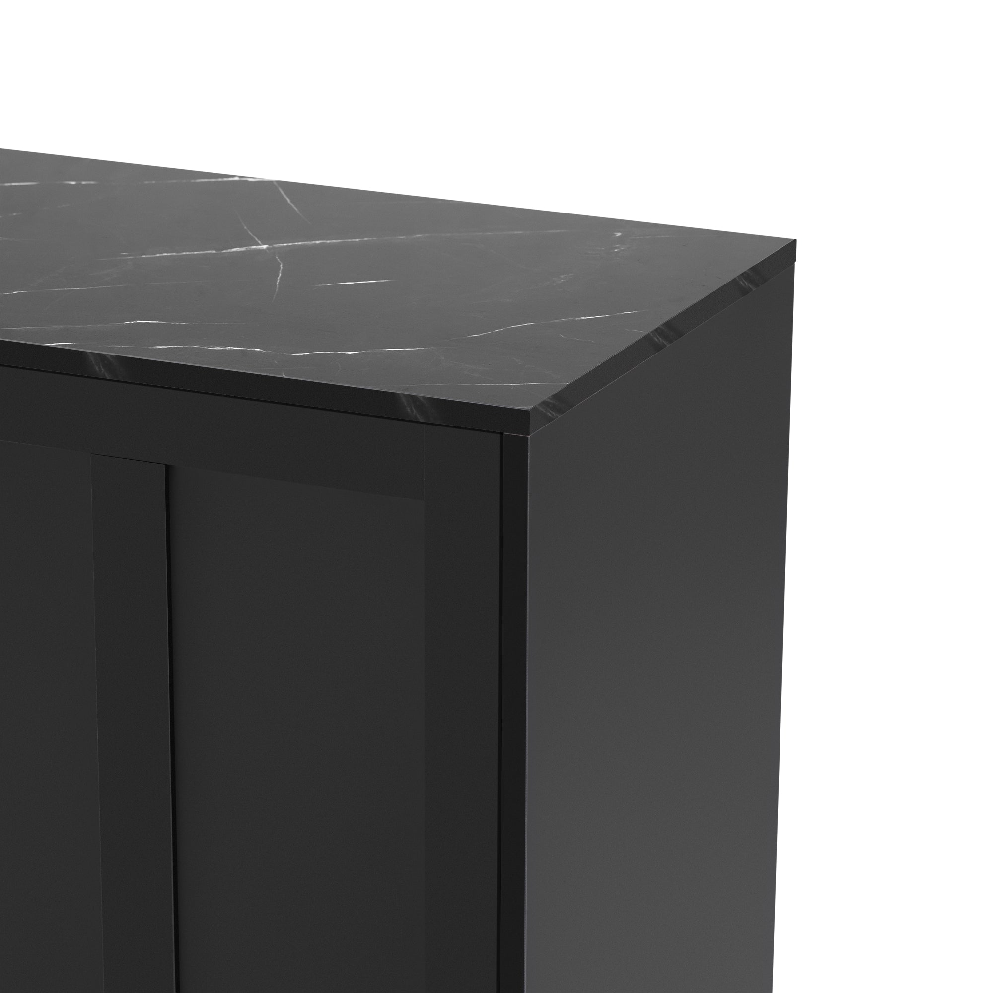 Logidon dressoir 3 deuren zwart MDF met marmerlook 140x40x78