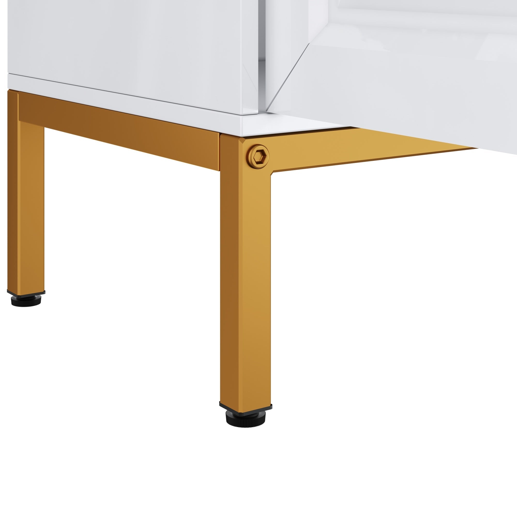 Logidon dressoir hoogglans wit 140x80x40 cm gouden handgrepen