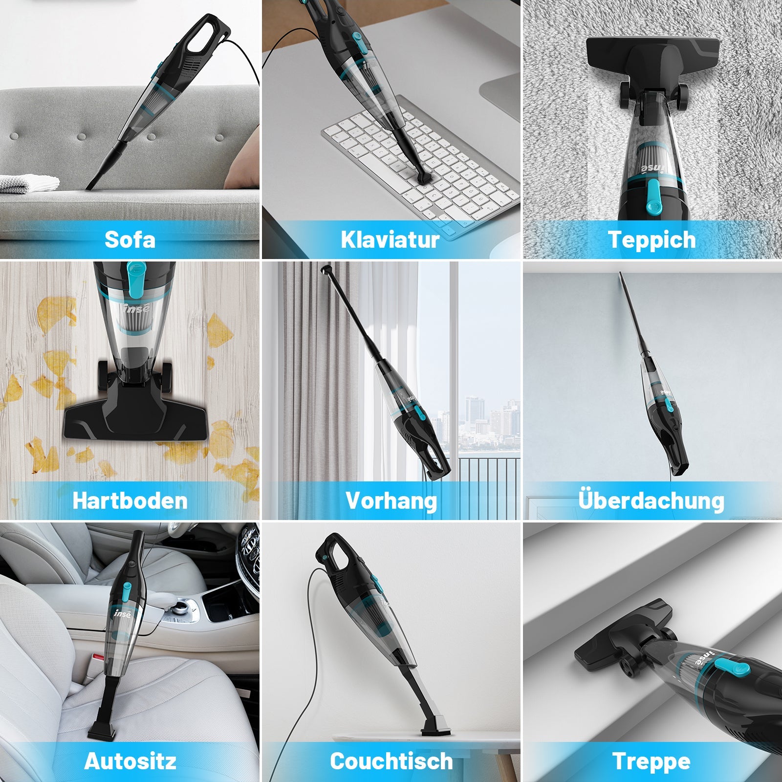 Logidon INSE R3S Blue 2-in-1 vacuum cleaner with HEPA filter
