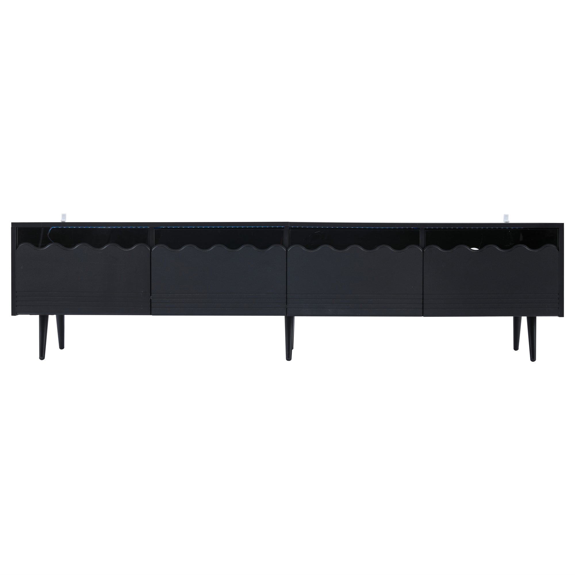Logidon 176x38x45 cm zwart TV-lowboard met LED-verlichting