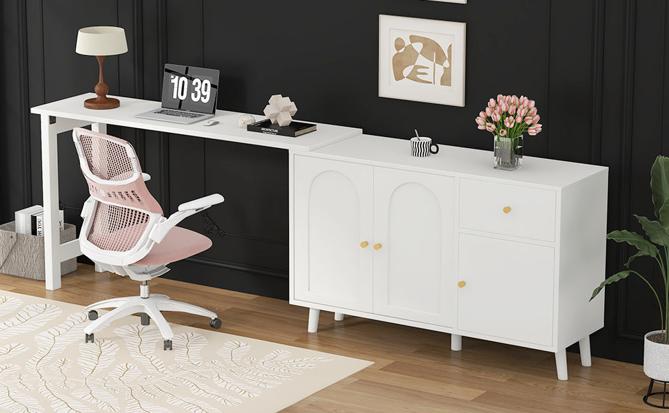 Logidon 2 in 1 bureaudressoir wit 120x40x74,5 cm 360 graden