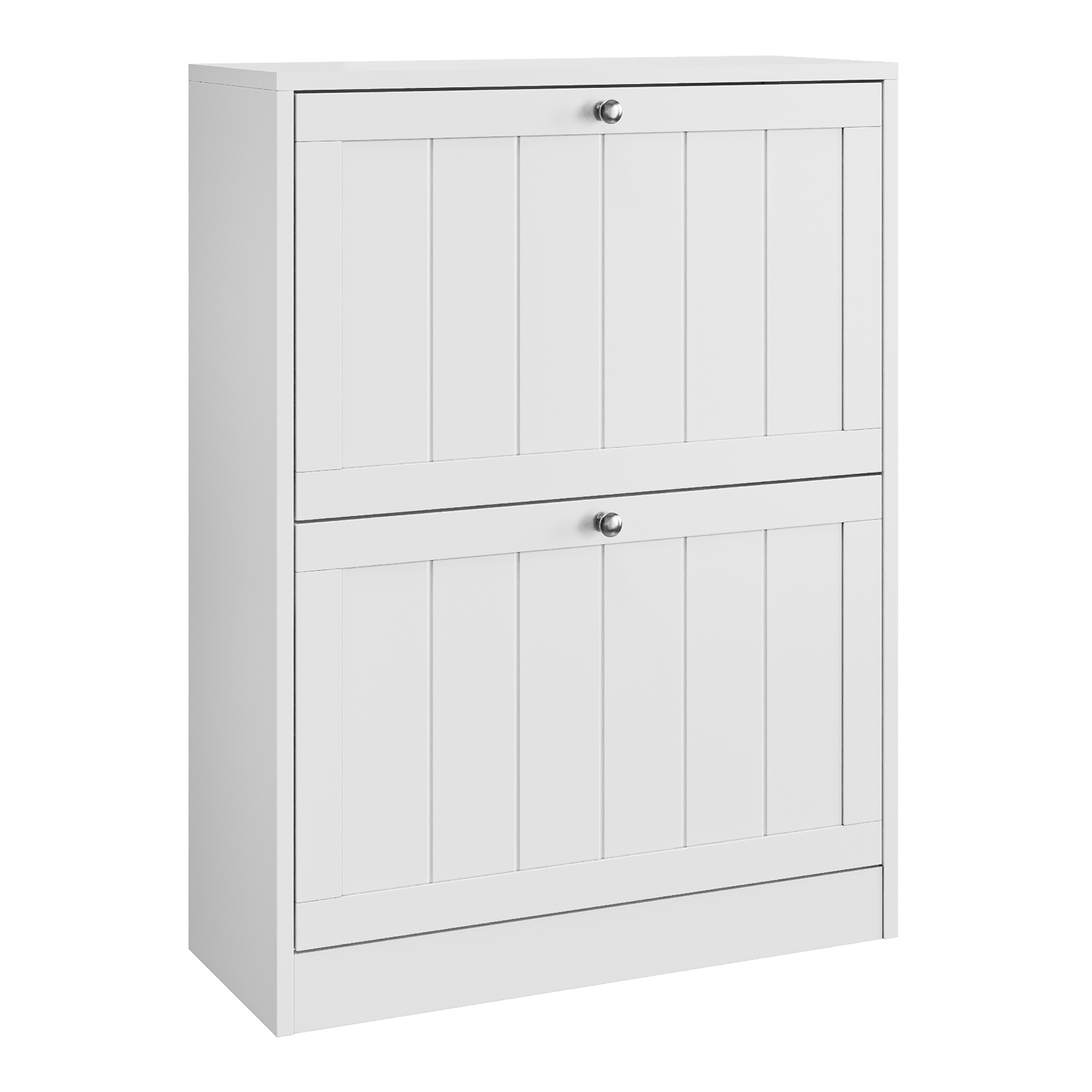 Logidon 60 cm witte schoenenkast vrijstaand met 2 inklapbare lades