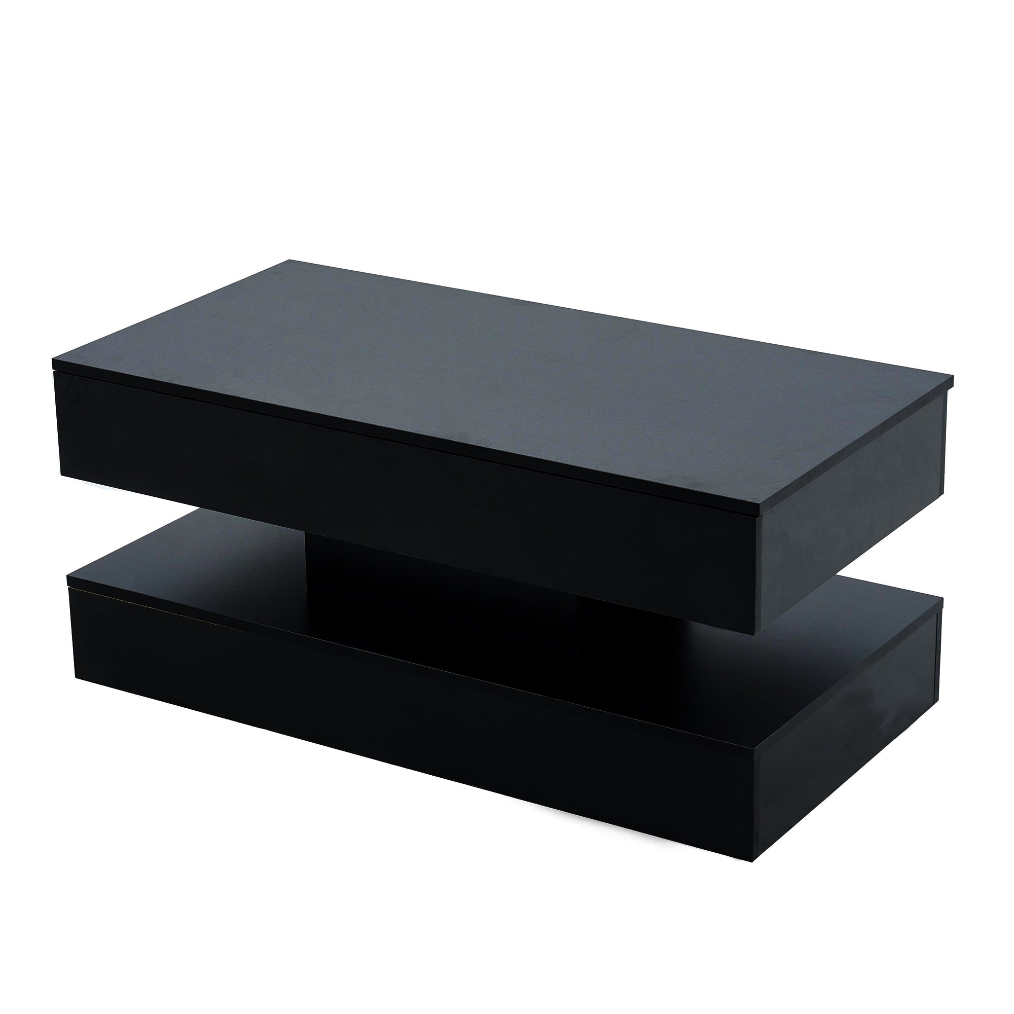 Logidon LED Salontafel met verborgen opbergruimte 100x50 cm Zwart