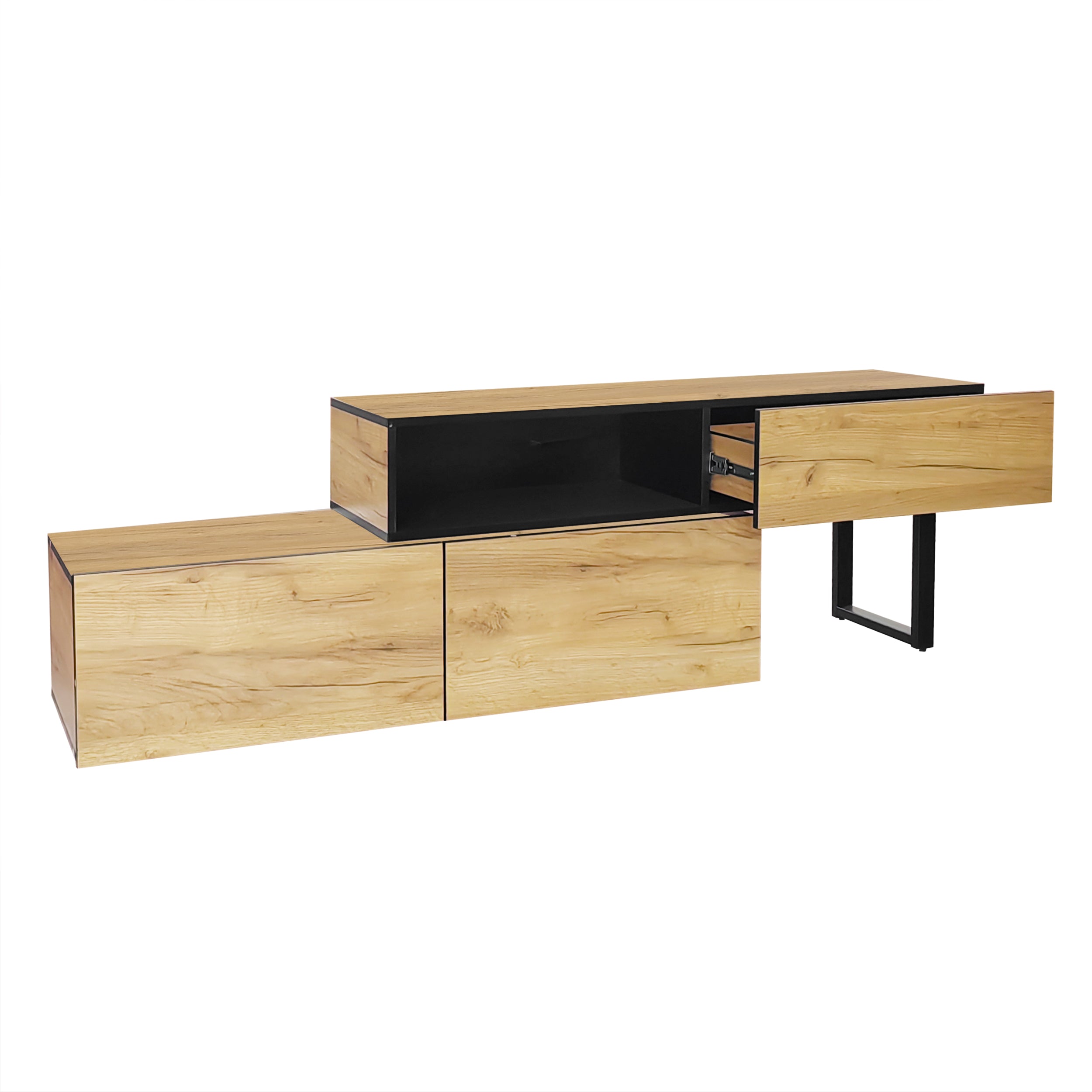 Logidon Adjustable TV Cabinet Combination 135-200cm Three Drawers Large Compartment