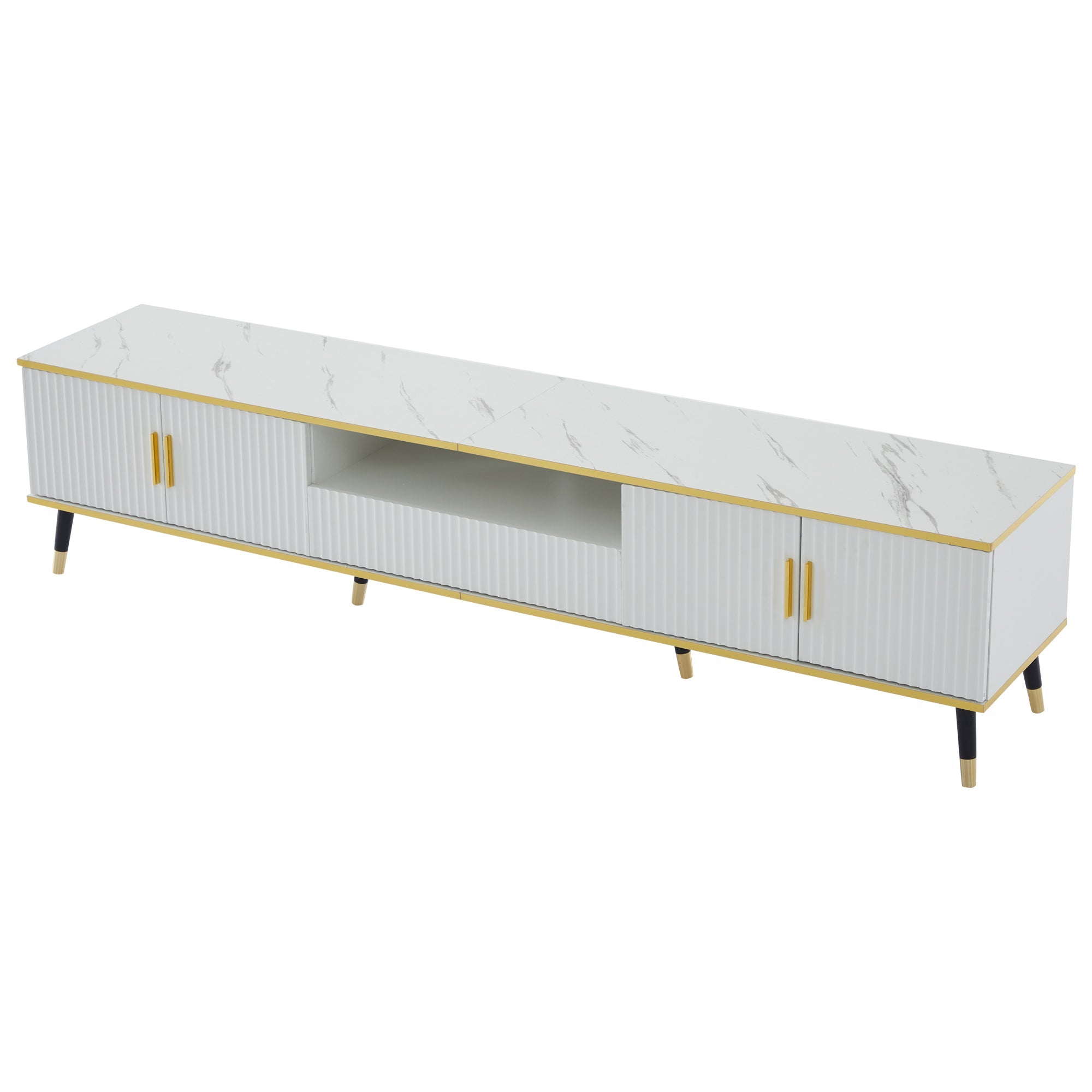 Logidon Modern TV-meubel Wit Marmerlook 200x40x46 cm