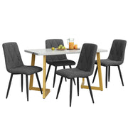 Logidon Eettafelset 117x68 cm Donkergrijze stoelen 4 met gouden poten