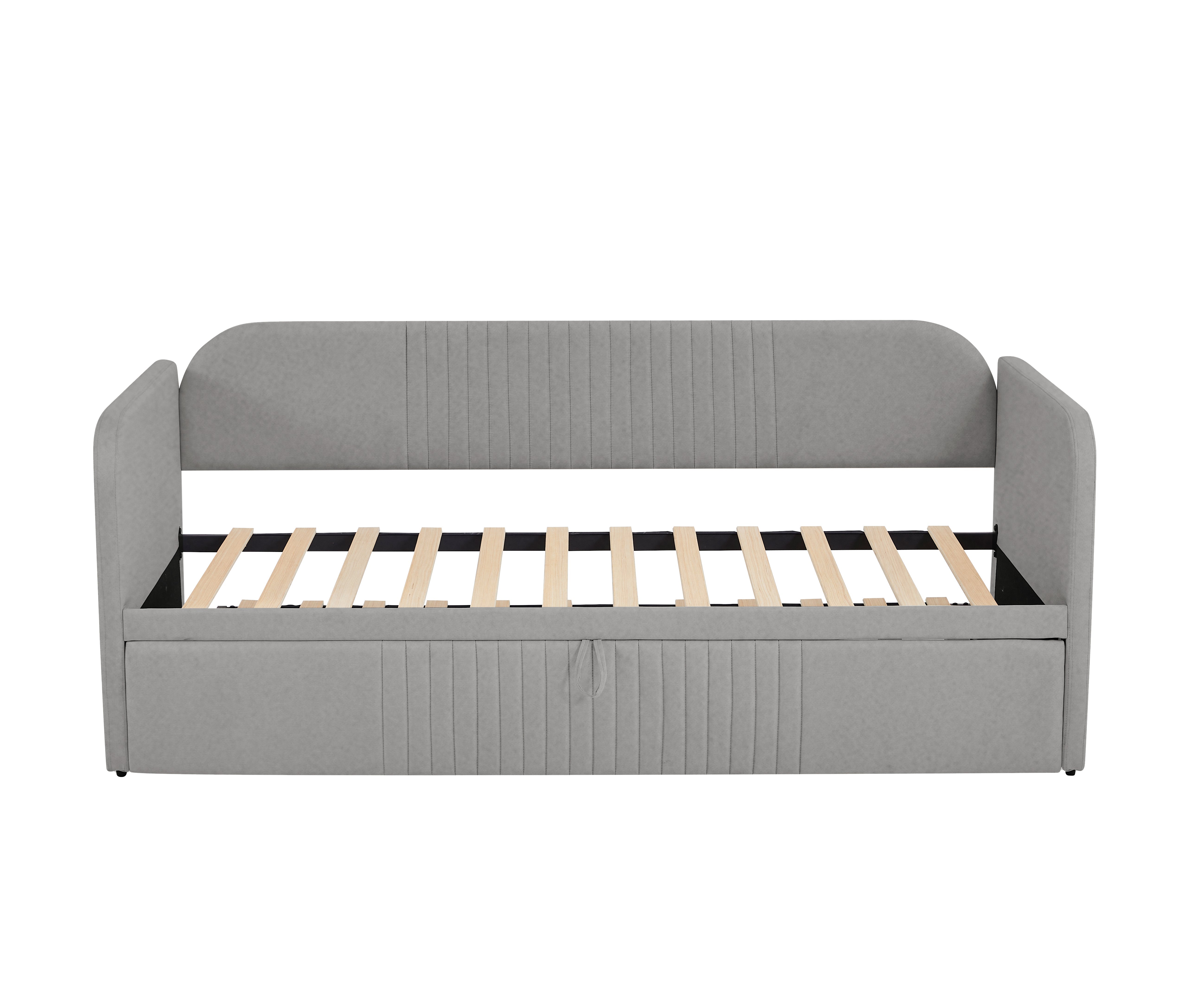 Logidon gestoffeerd bed slaapbank 90/180x190 cm lichtgrijs