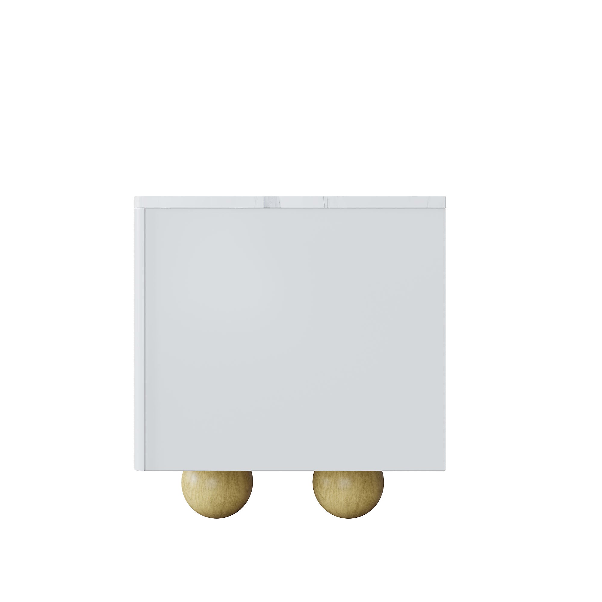 Logidon Wit TV-meubel 180 cm - 4 deuren, marmerlook, houten poten