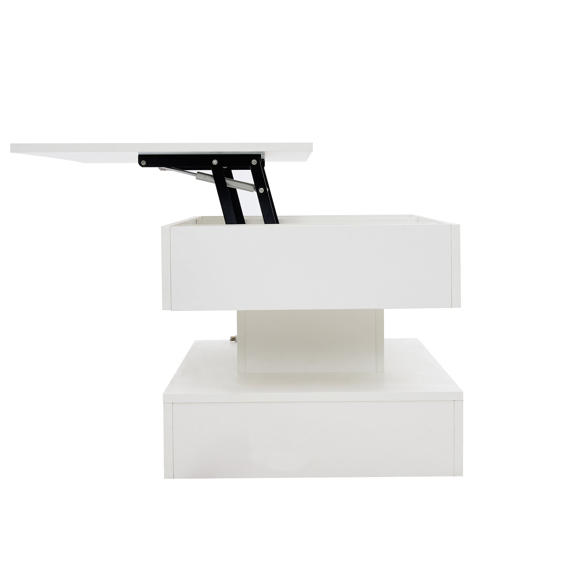 Logidon salontafel LED-verlichting en opbergruimte wit 100x50 cm