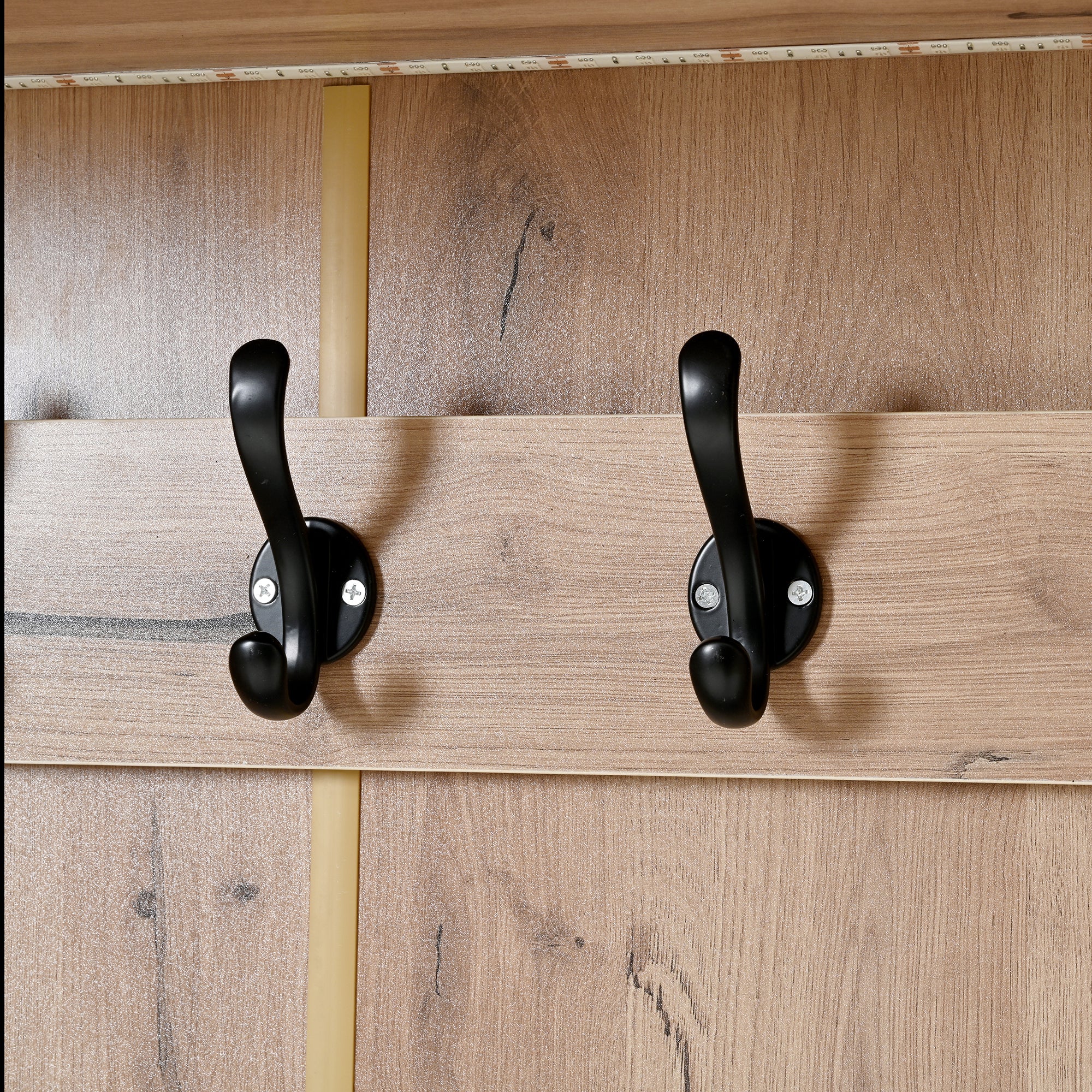 Logidon garderobekast met bank en 5 haken naturel wit 80x35x185cm