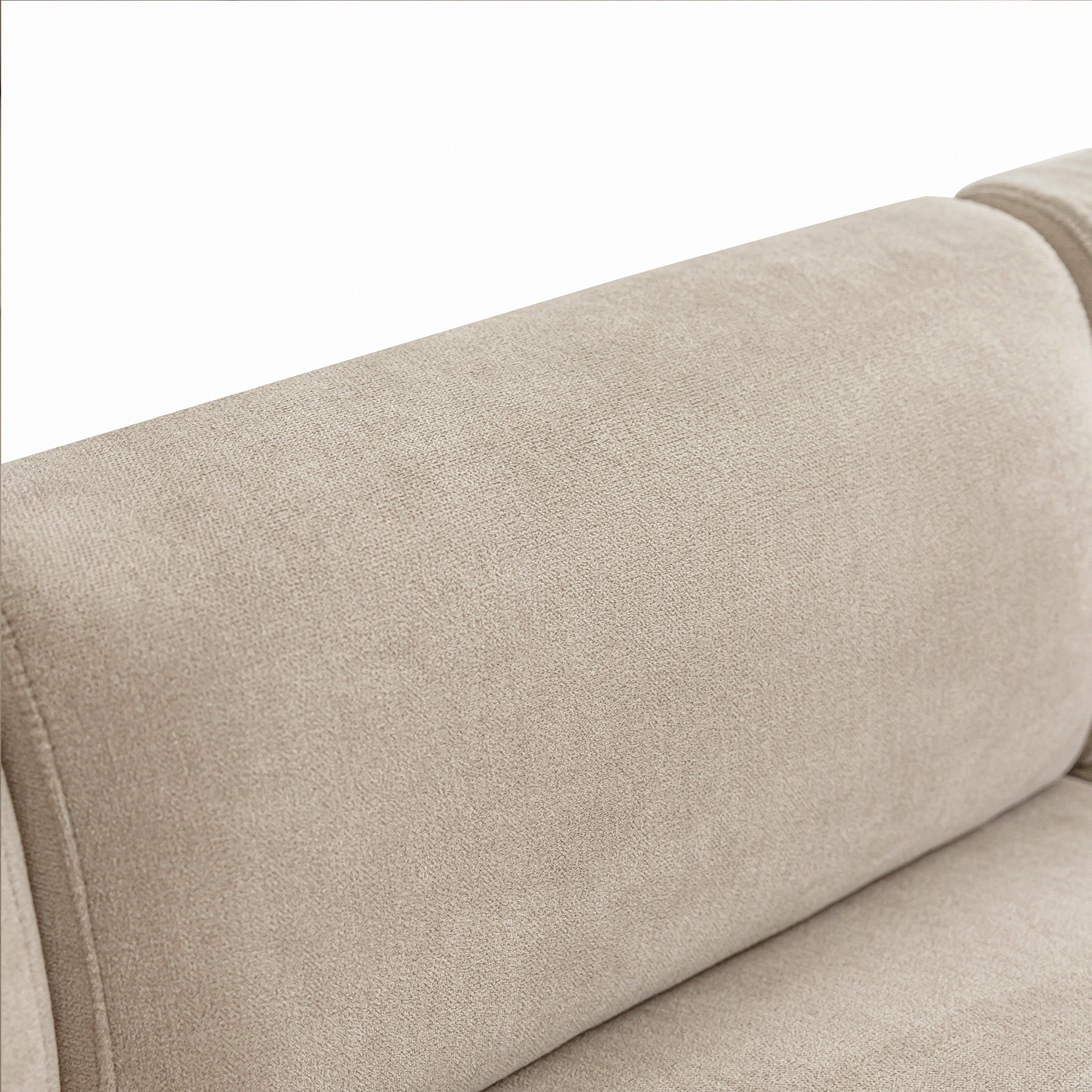 Logidon Regular Sofa Beige Chenille 3 Seater Living Room Sofa