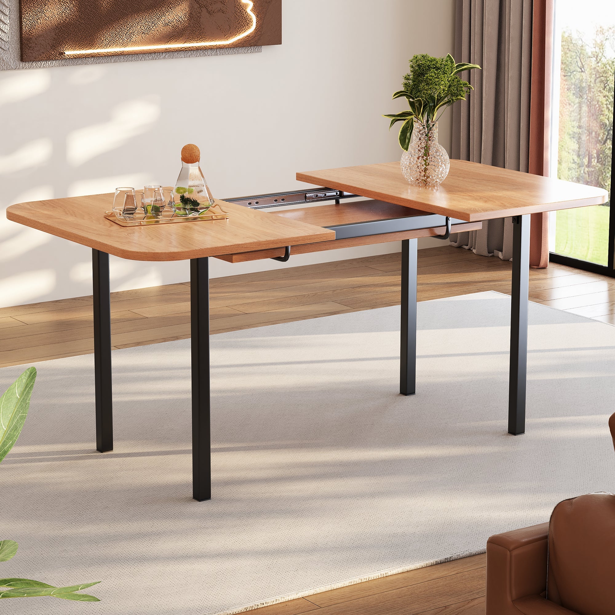 Logidon uitschuifbare eettafel 120-160 cm naturel eiken