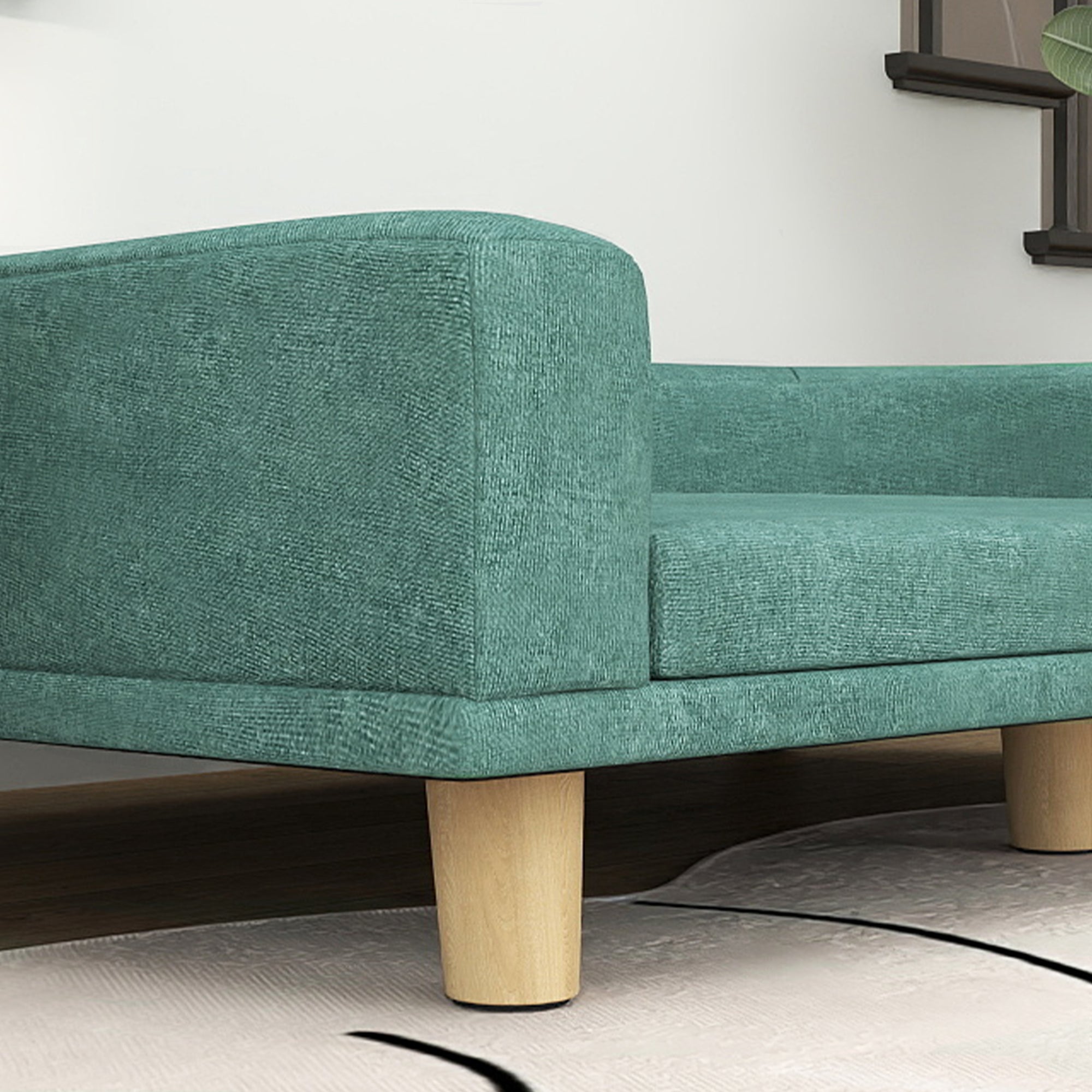 Logidon hondensofa groen 98x67x25 cm houten poten comfort