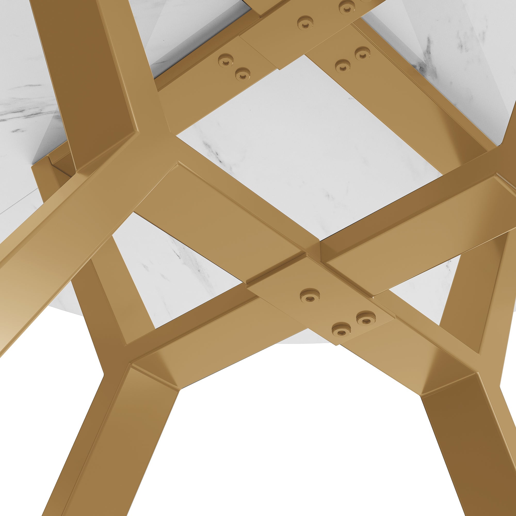 Logidon ronde eettafel marmerlook witgoud 100 cm diameter