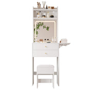 Logidon Kaptafel Verstelbaar LED-verlichting Wit 75×156×45 cm