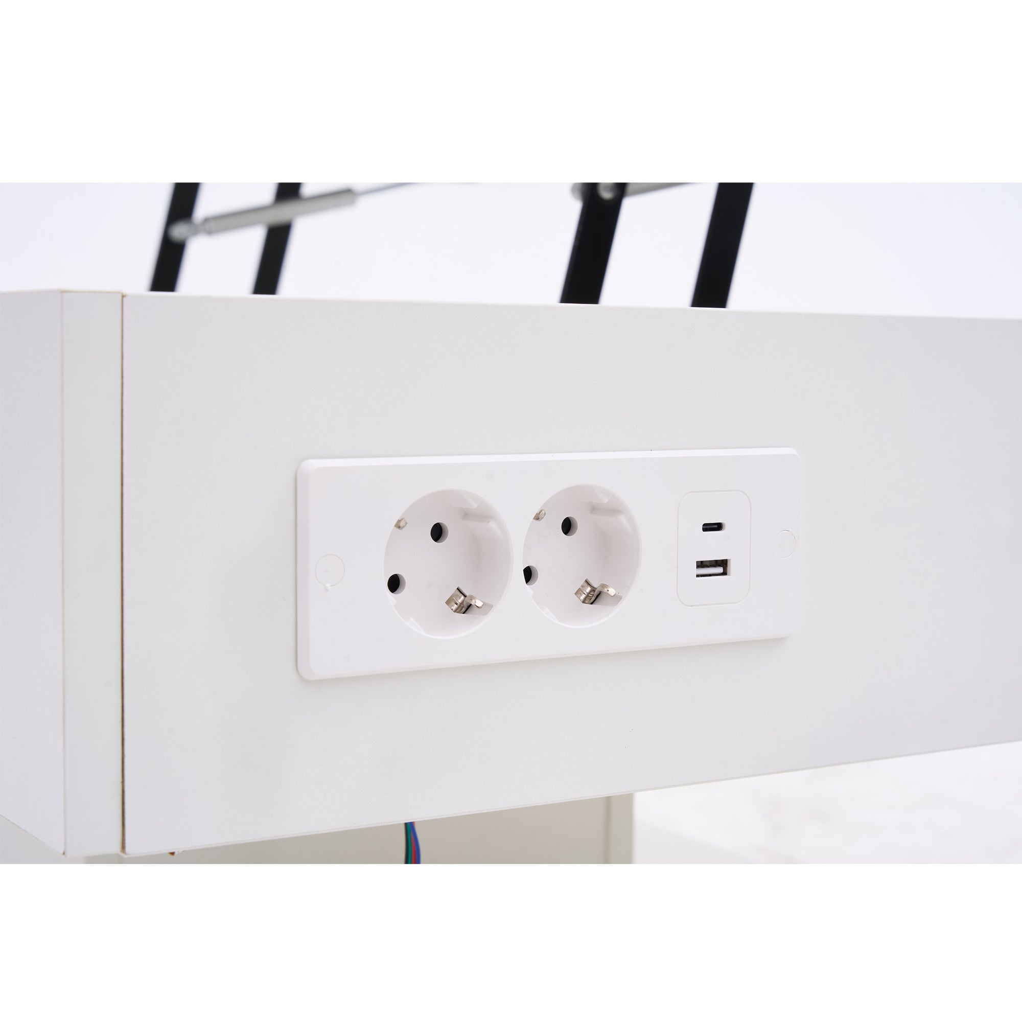 Logidon salontafel LED-verlichting en opbergruimte wit 100x50 cm