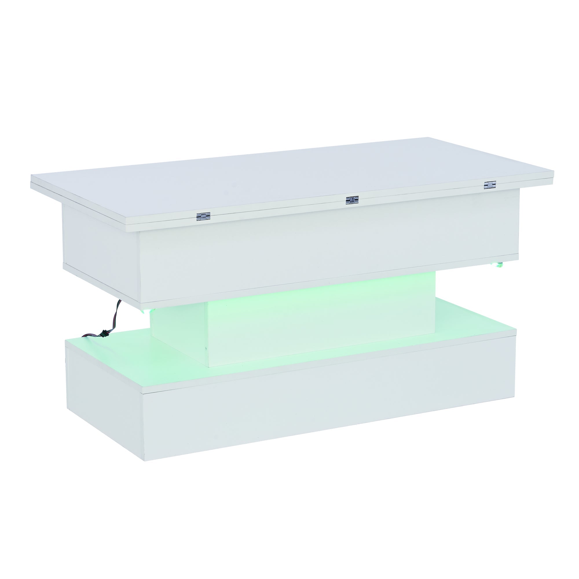 Logidon salontafel met USB-C oplaadaansluiting en LED-licht, in hoogte verstelbaar