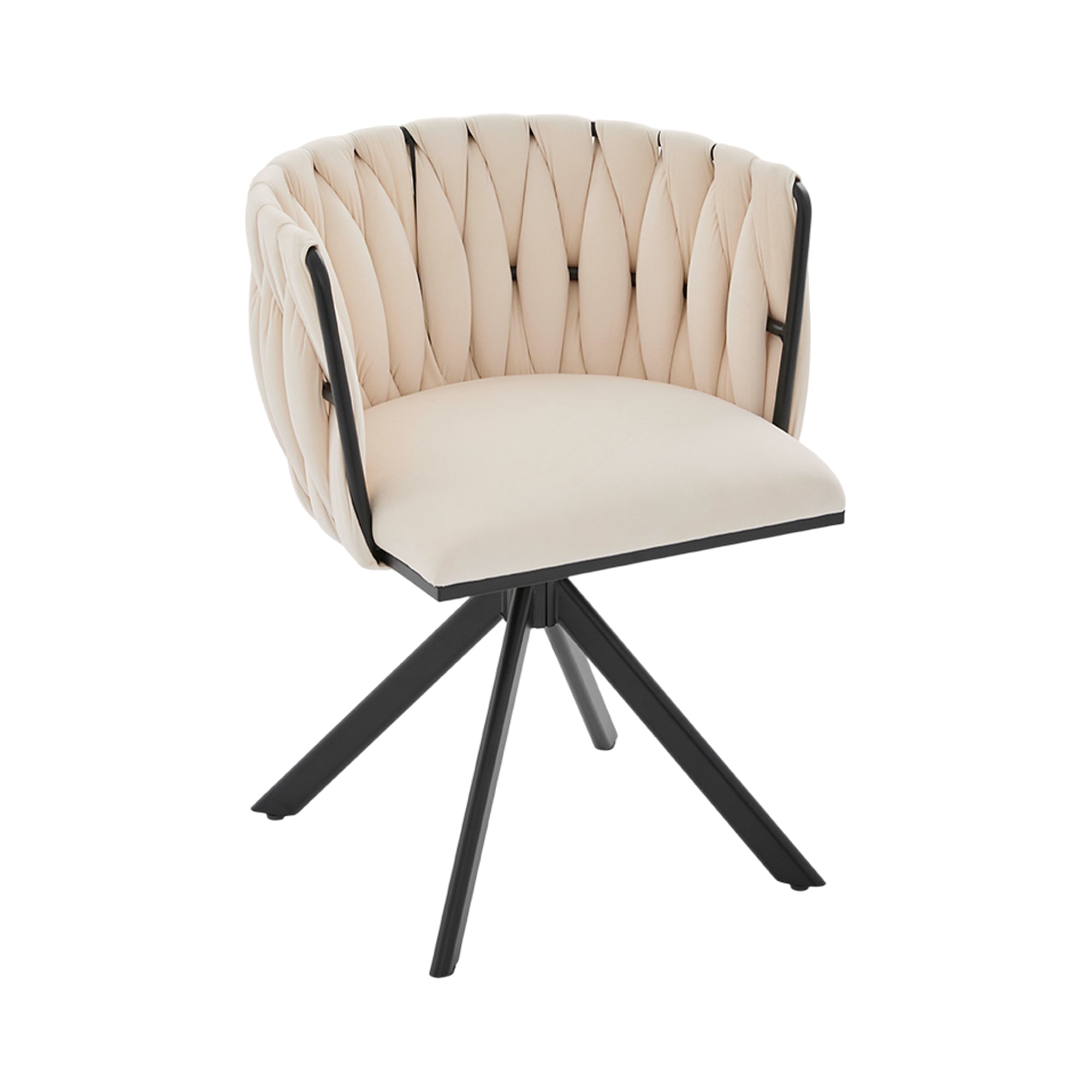 Logidon velours fauteuils met 180 graden draaifunctie, set van 2 Ivoor