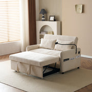Logidon Modern Double Folding Sofa Beige Chenille With Sleep Function