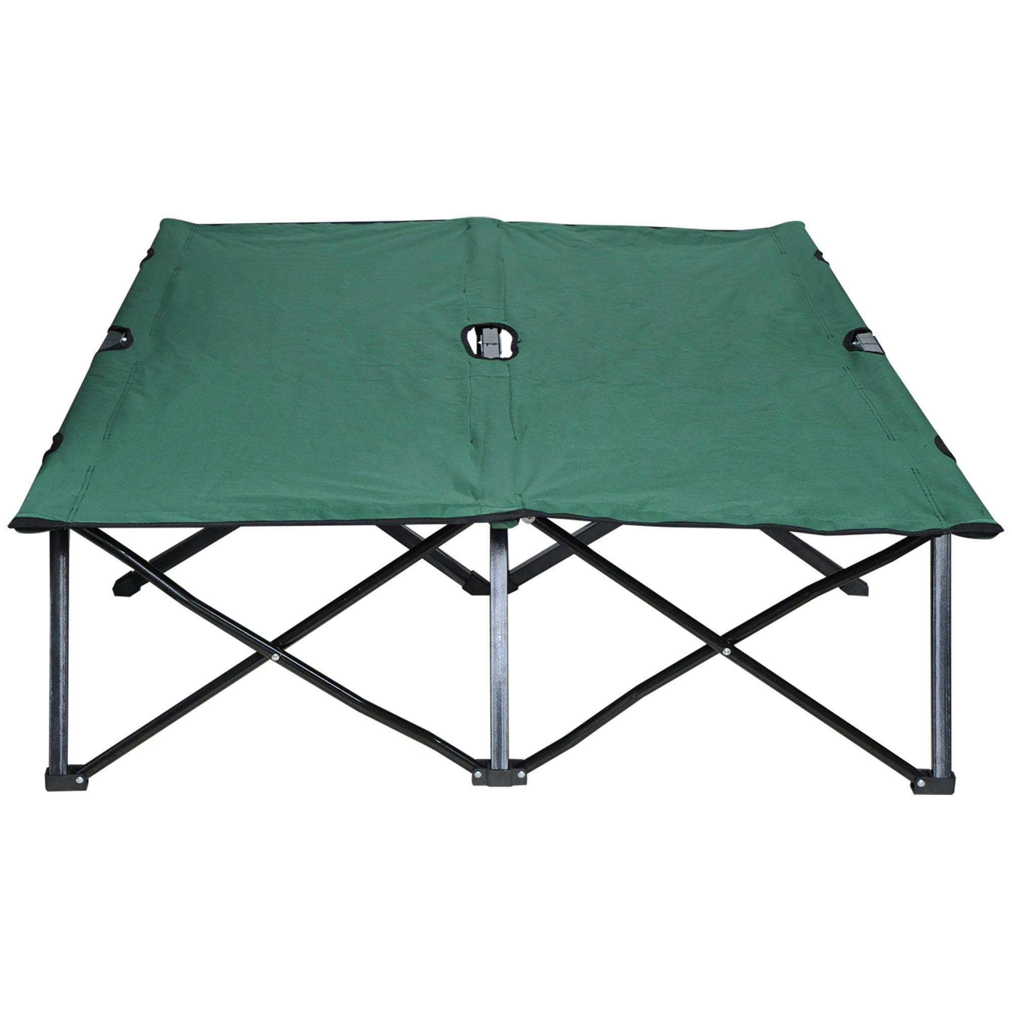 Logidon campingbed 2-persoons opklapbed 193x125x40 cm groen zwart
