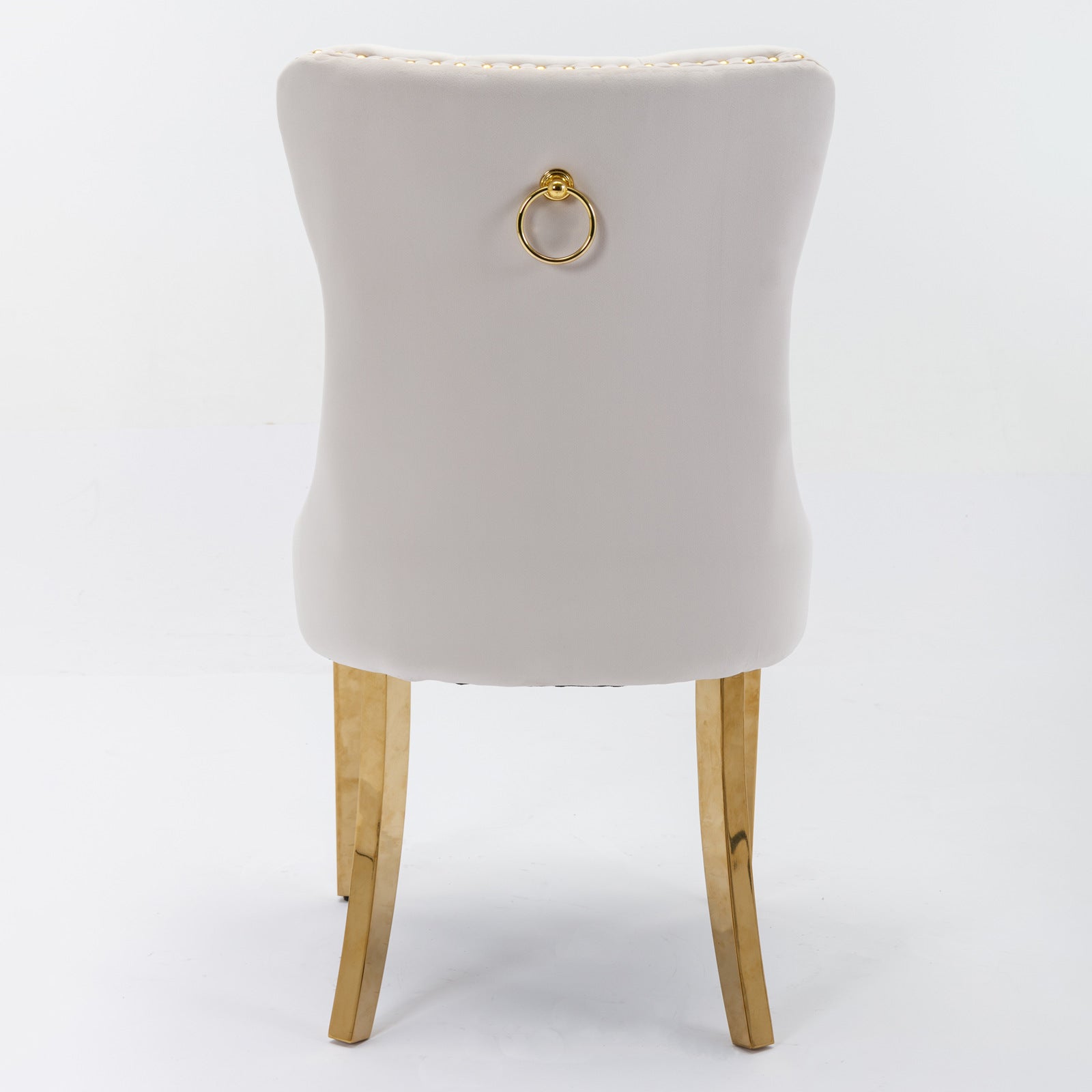 Logidon Nikki Collection Velor Chair Beige Golden Legs Set 2