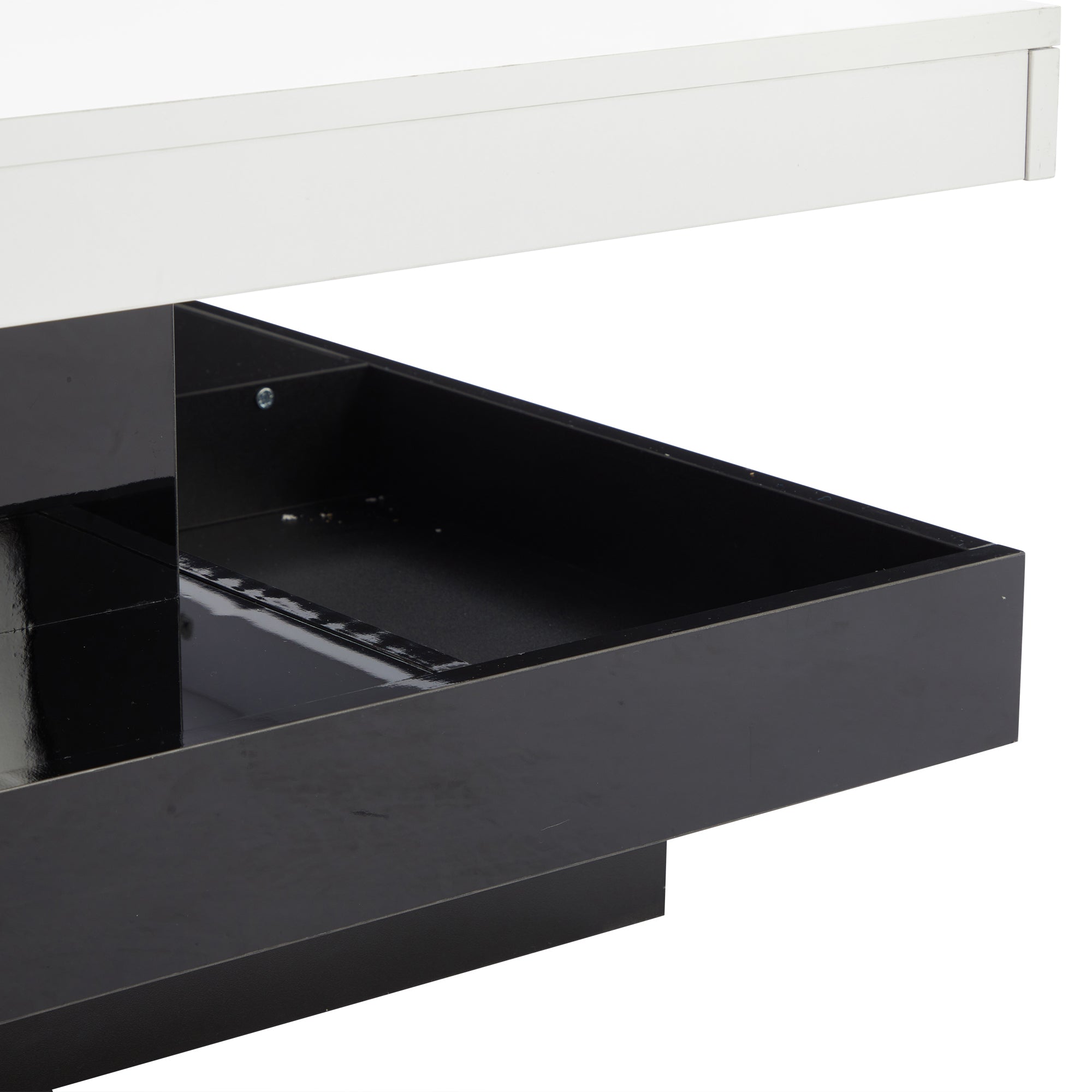Logidon Draaibare Salontafel Wit Blad Zwart Onderstel 70x70x36