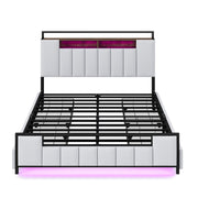 Logidon gestoffeerd bed 160x200 cm beige kunstleer met LED en USB