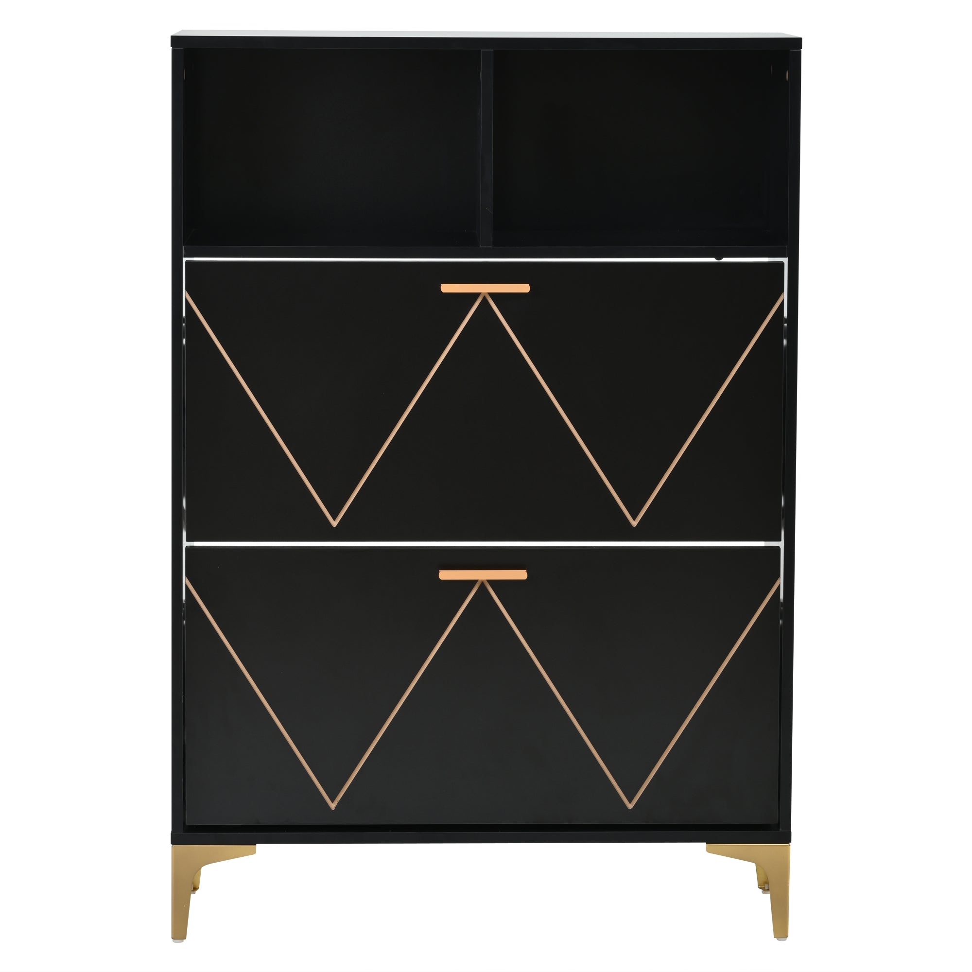 Logidon shoe cabinet 80x25x117 cm black with folding doors and four shoe shelves