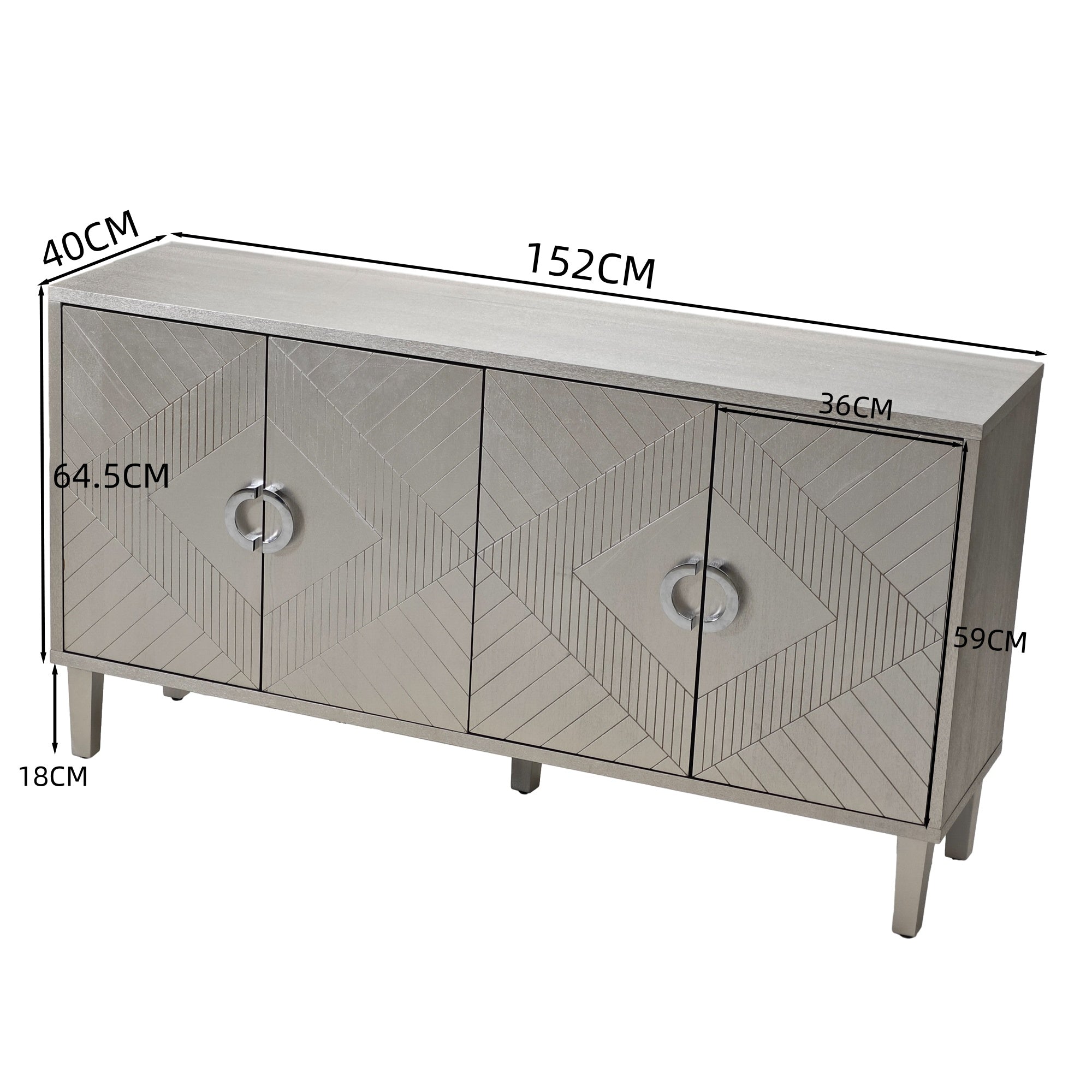 Logidon 152 cm 4-deurskast Champagne MDF Woonkamer