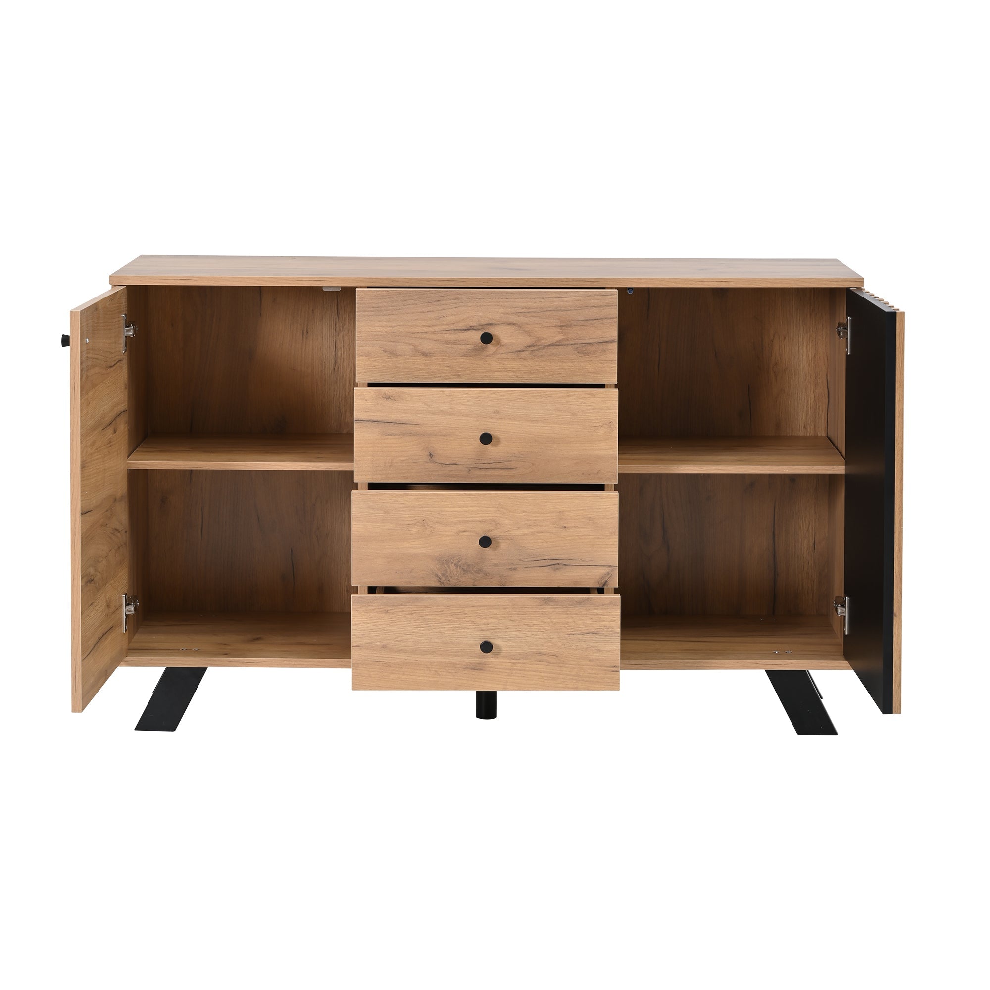 Logidon sideboard 120x38x75cm 4 drawers 2 doors hollow design