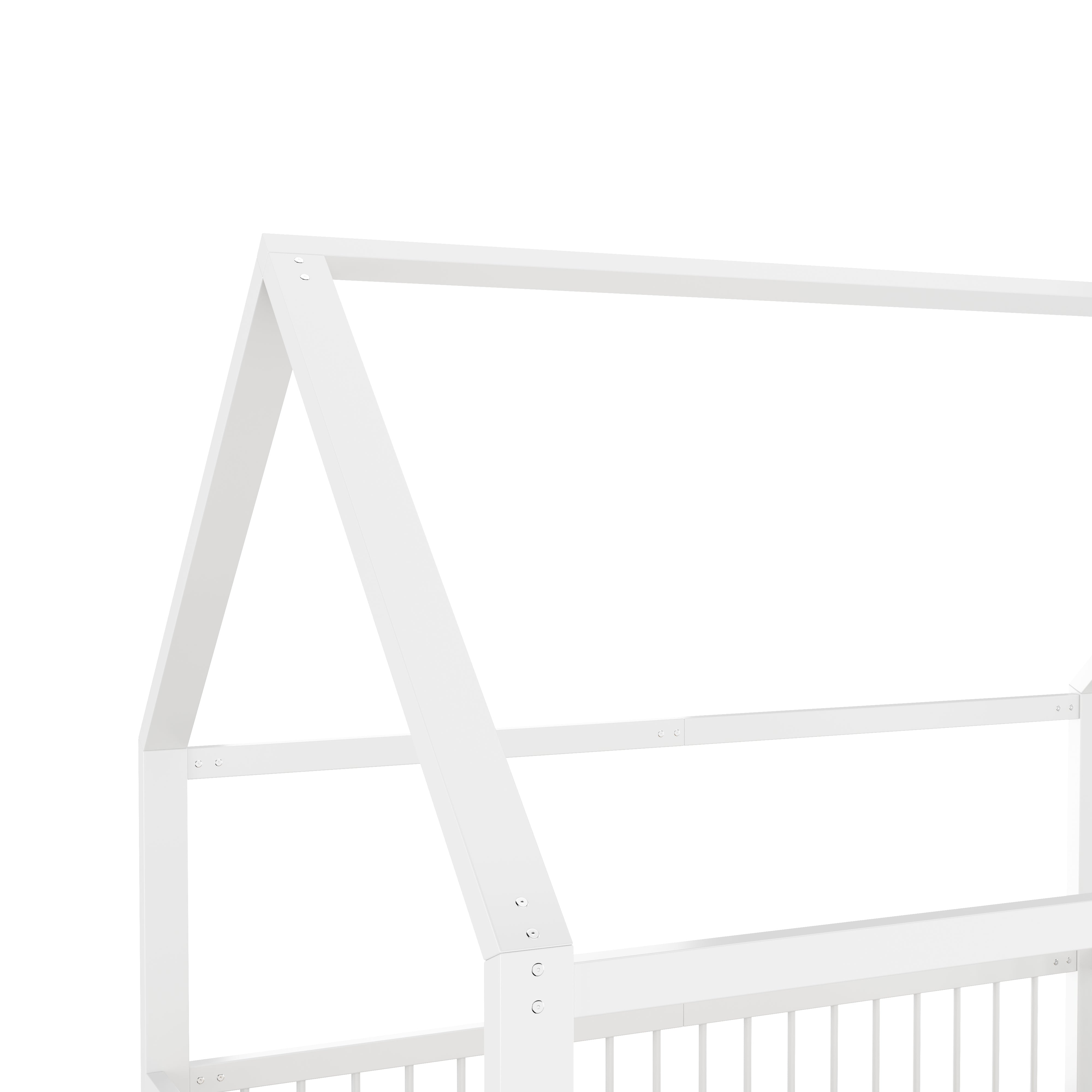 Logidon metalen bed 140x200 wit plat bed met dakframe