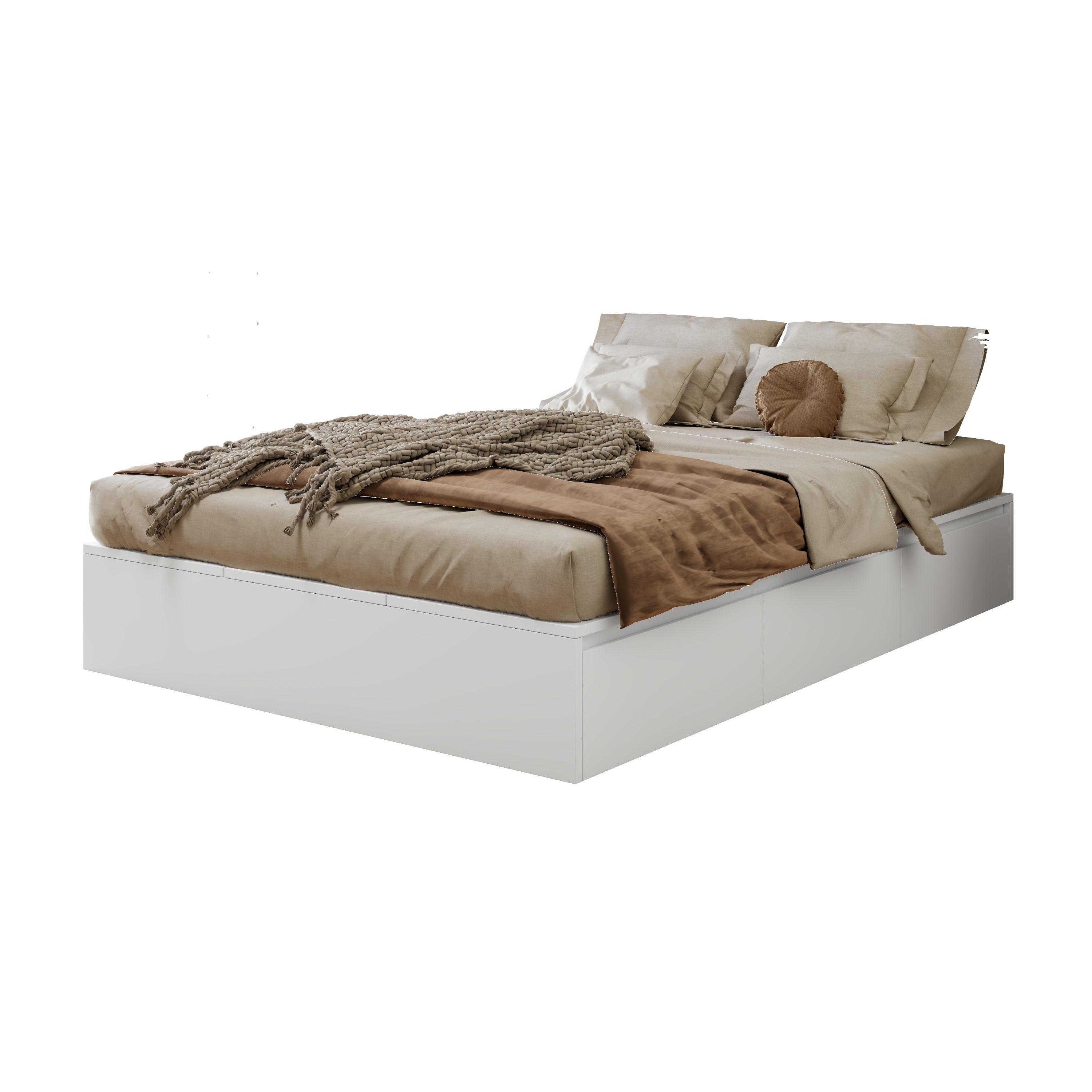 Logidon opbergbed 140x200 cm wit palletbed met opbergruimte