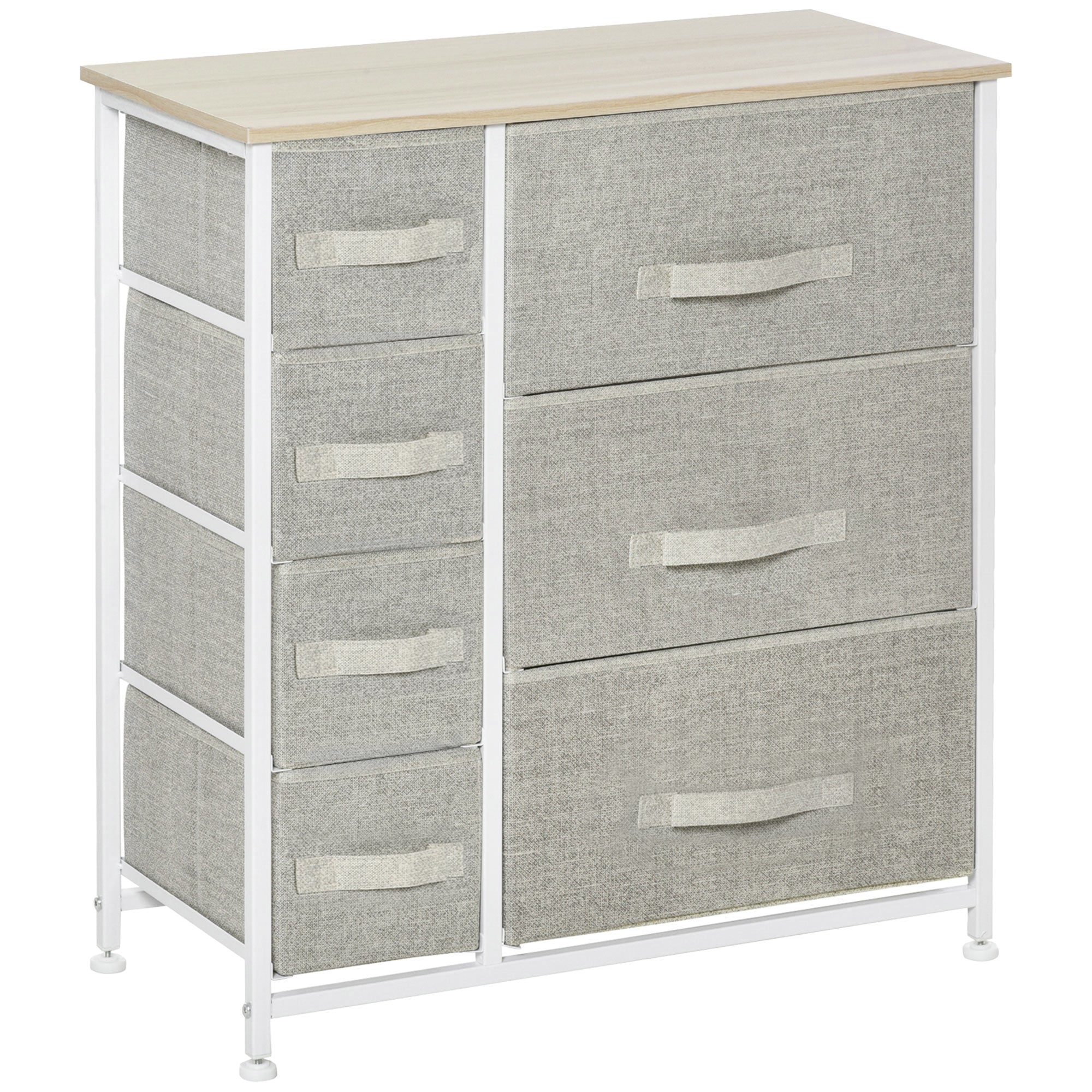 Logidon ladekast 7 stoffen lades lichtgrijs 63,5x30x71 cm