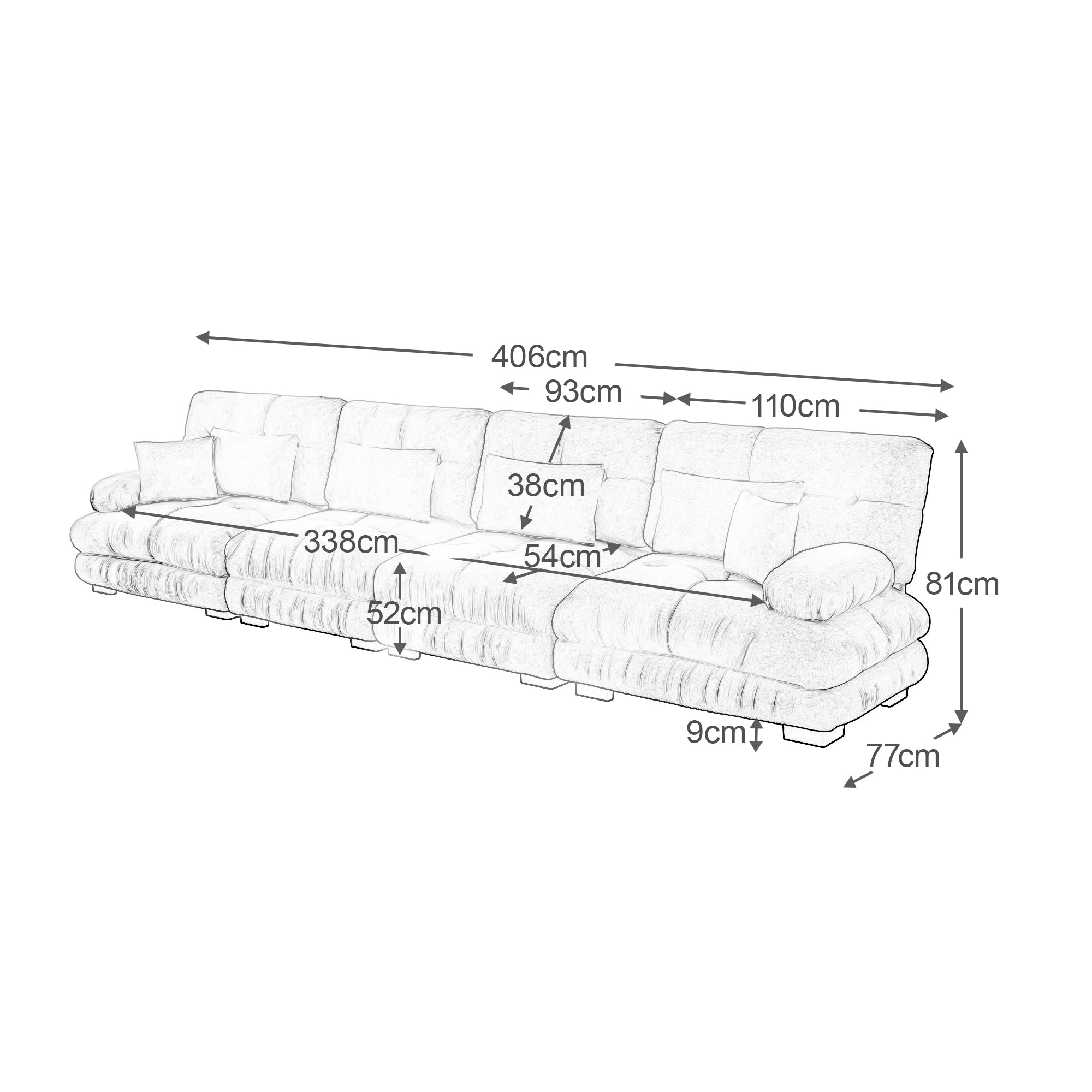 Logidon 4-zits modulaire hoekbank slaapbank roze chenille