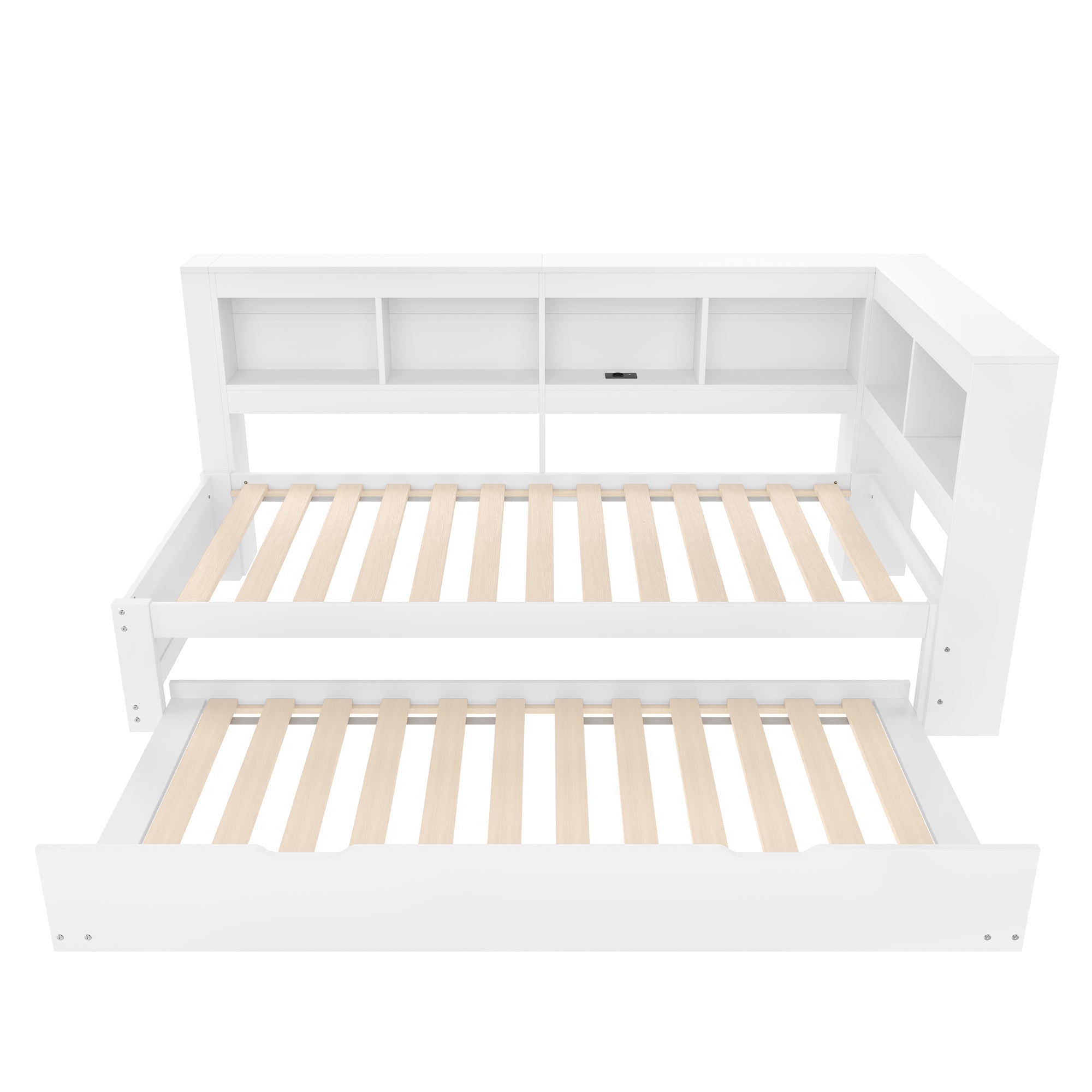 Logidon Daybed 90x200 cm witte slaapbank met USB-aansluiting