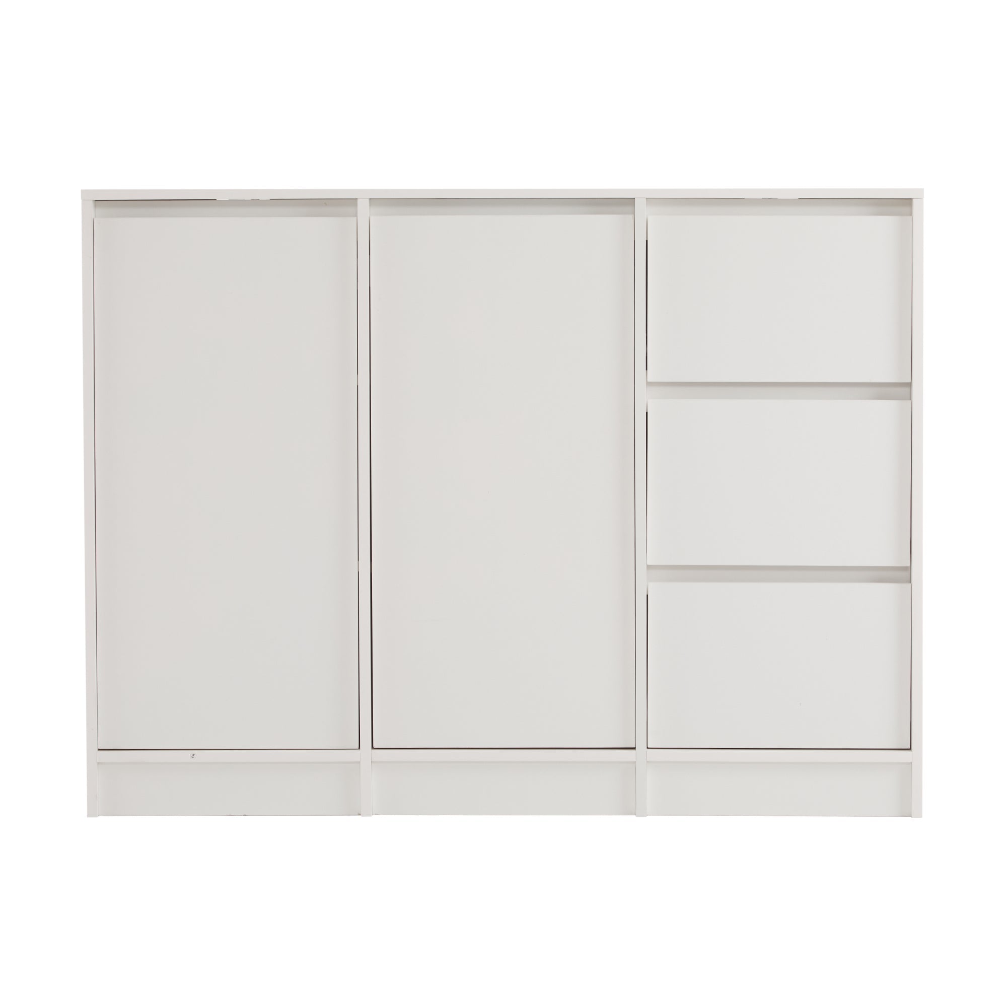 Logidon Modern Sideboard White 120x90x35 cm 2 Doors 3 Drawers