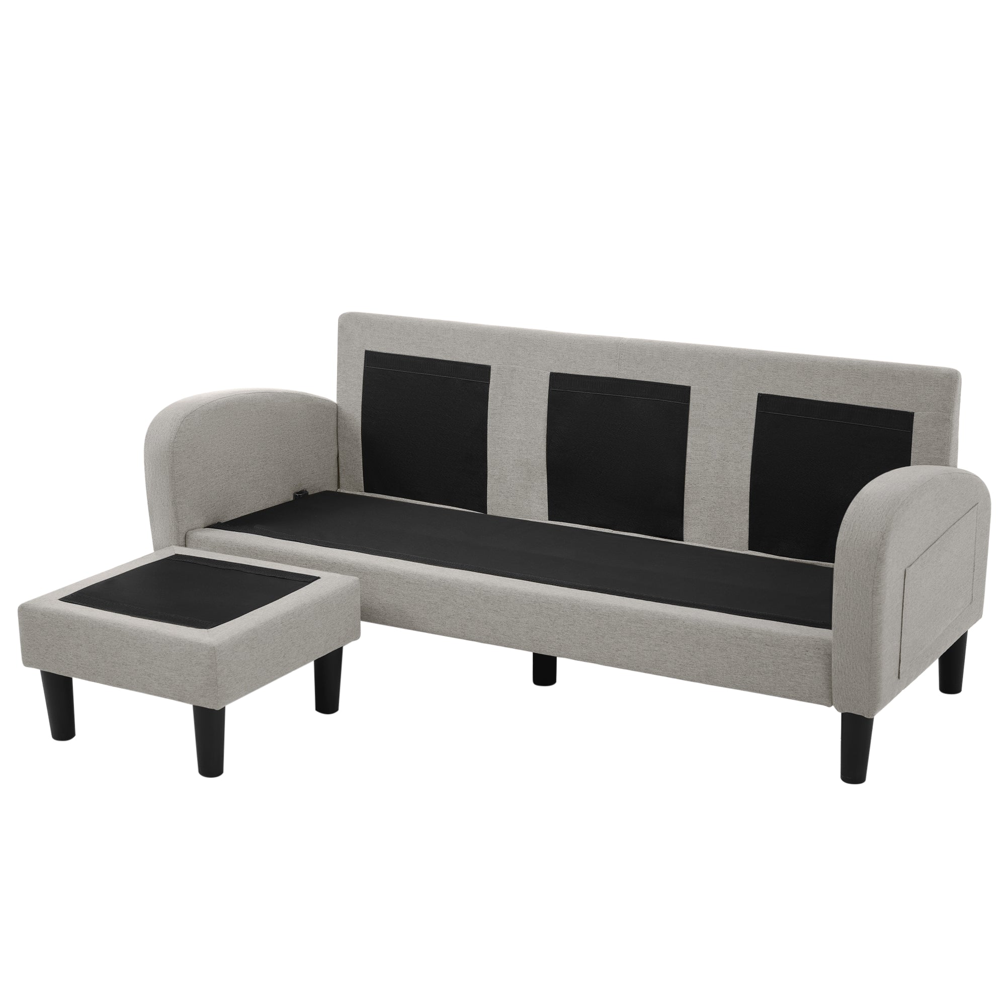 Logidon L-vormige hoekbank met chaise longue Grijs 185 x 118 cm
