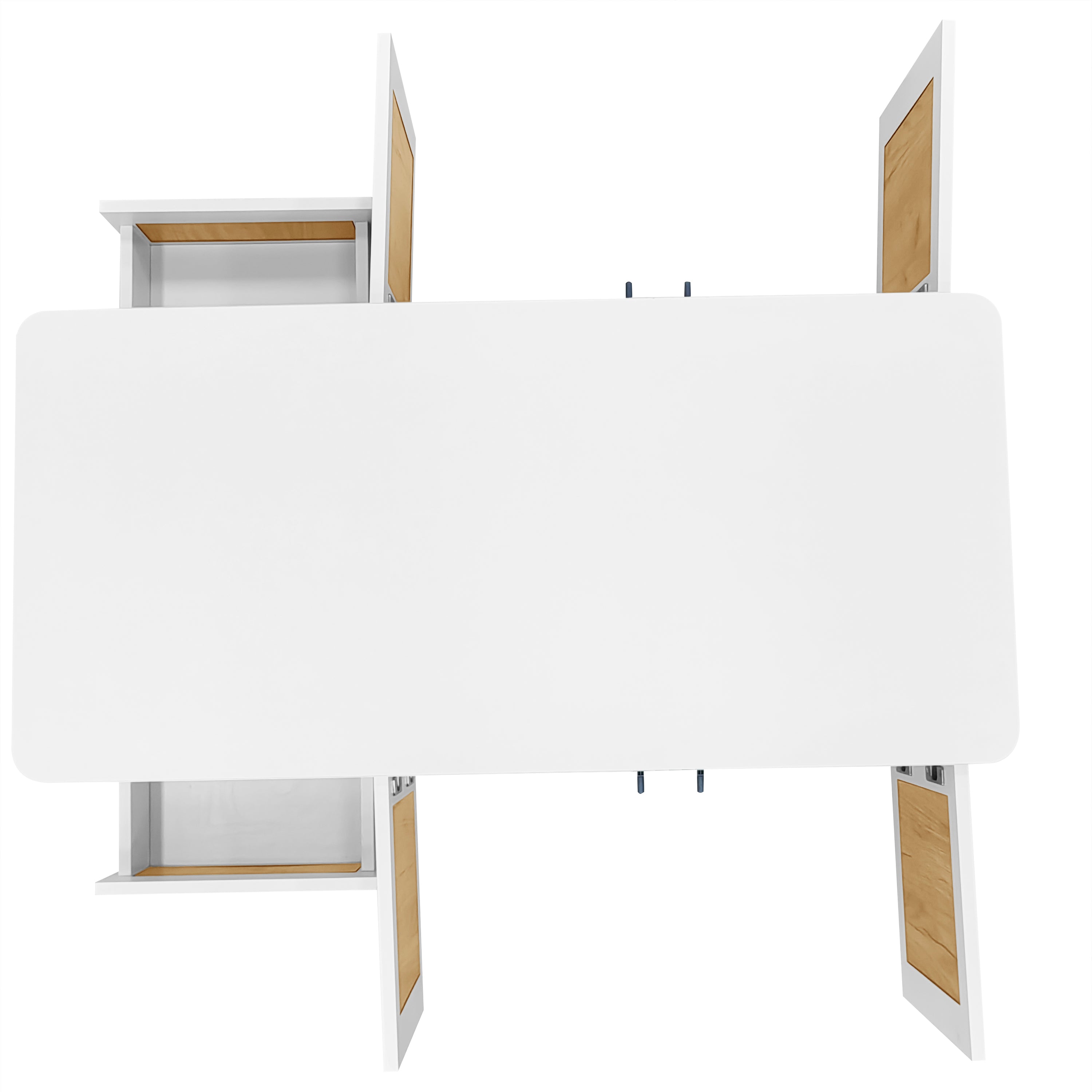 Logidon Moderne Salontafel 105x50x40 Cm Wit Houtlook LED Verlichting